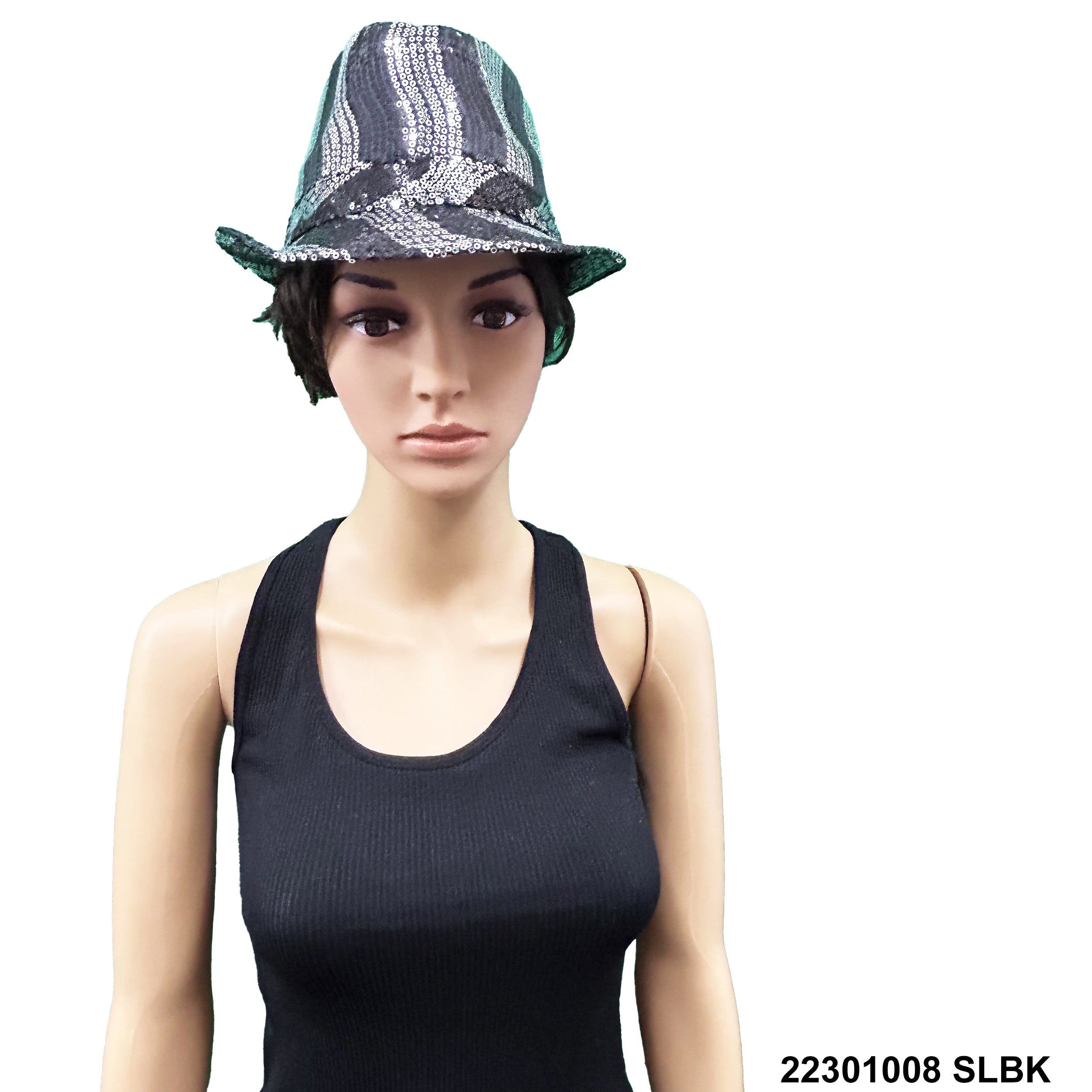 Sequined Fedora Hat 22301008 SLBK