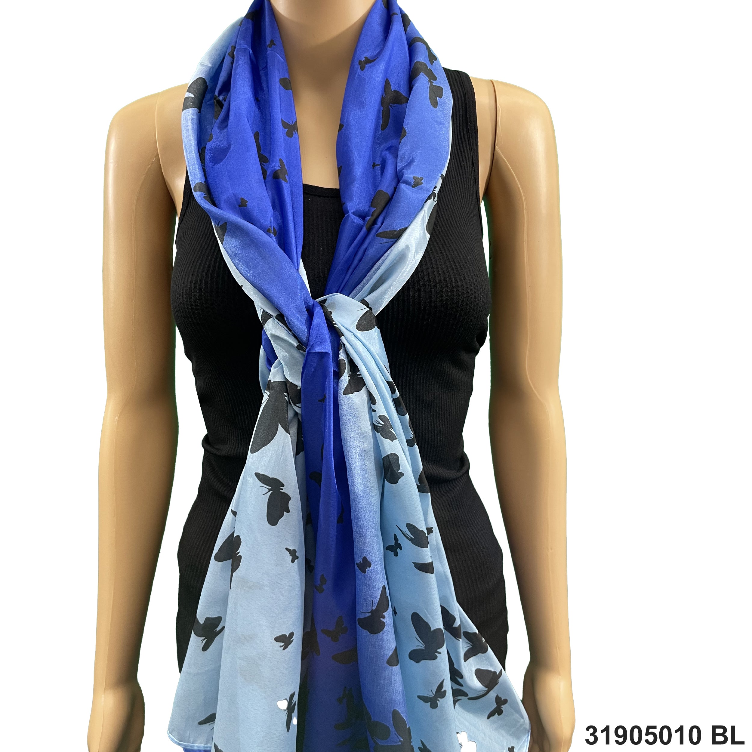 Butterfly Print Summer Scarf 30905010 BL