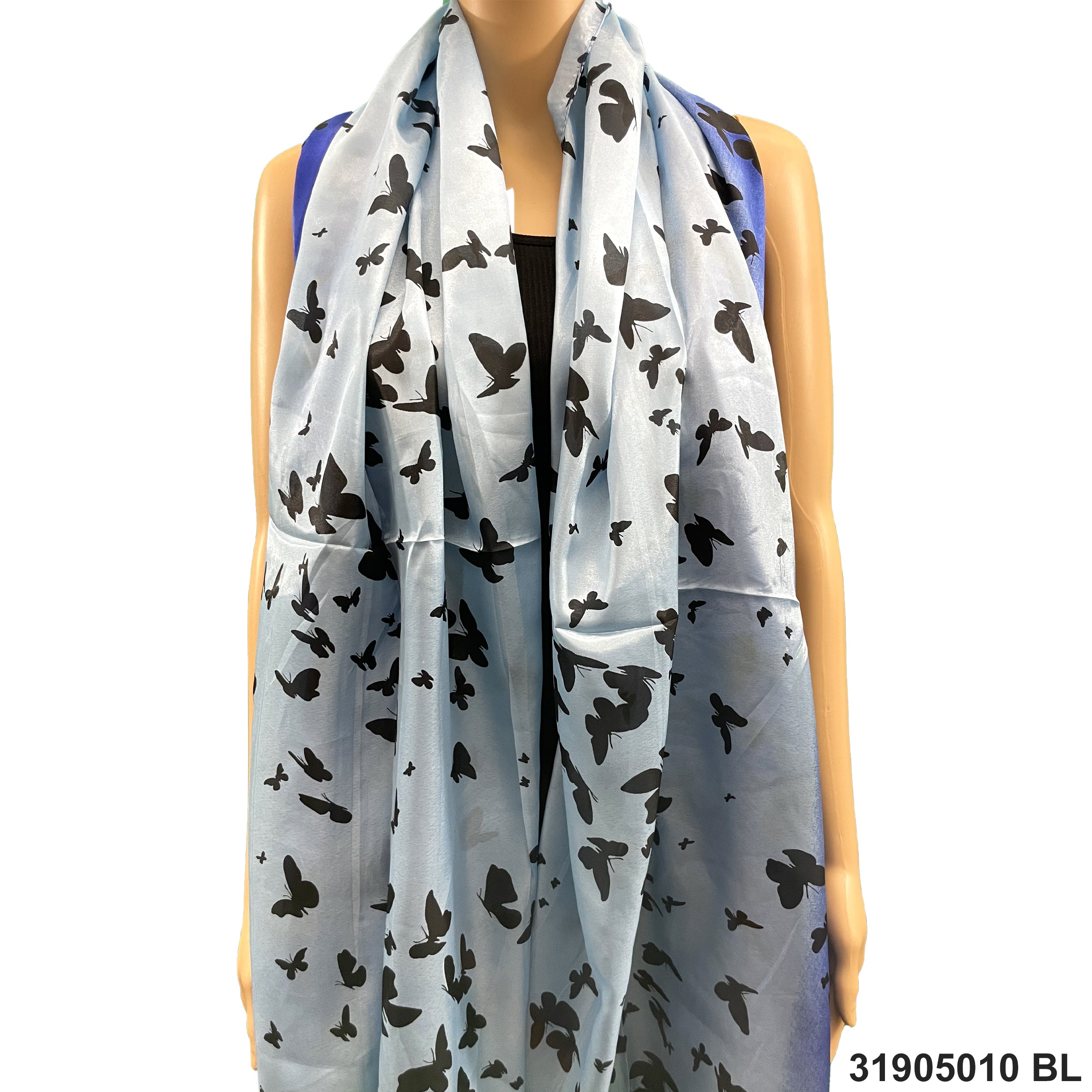 Butterfly Print Summer Scarf 30905010 BL