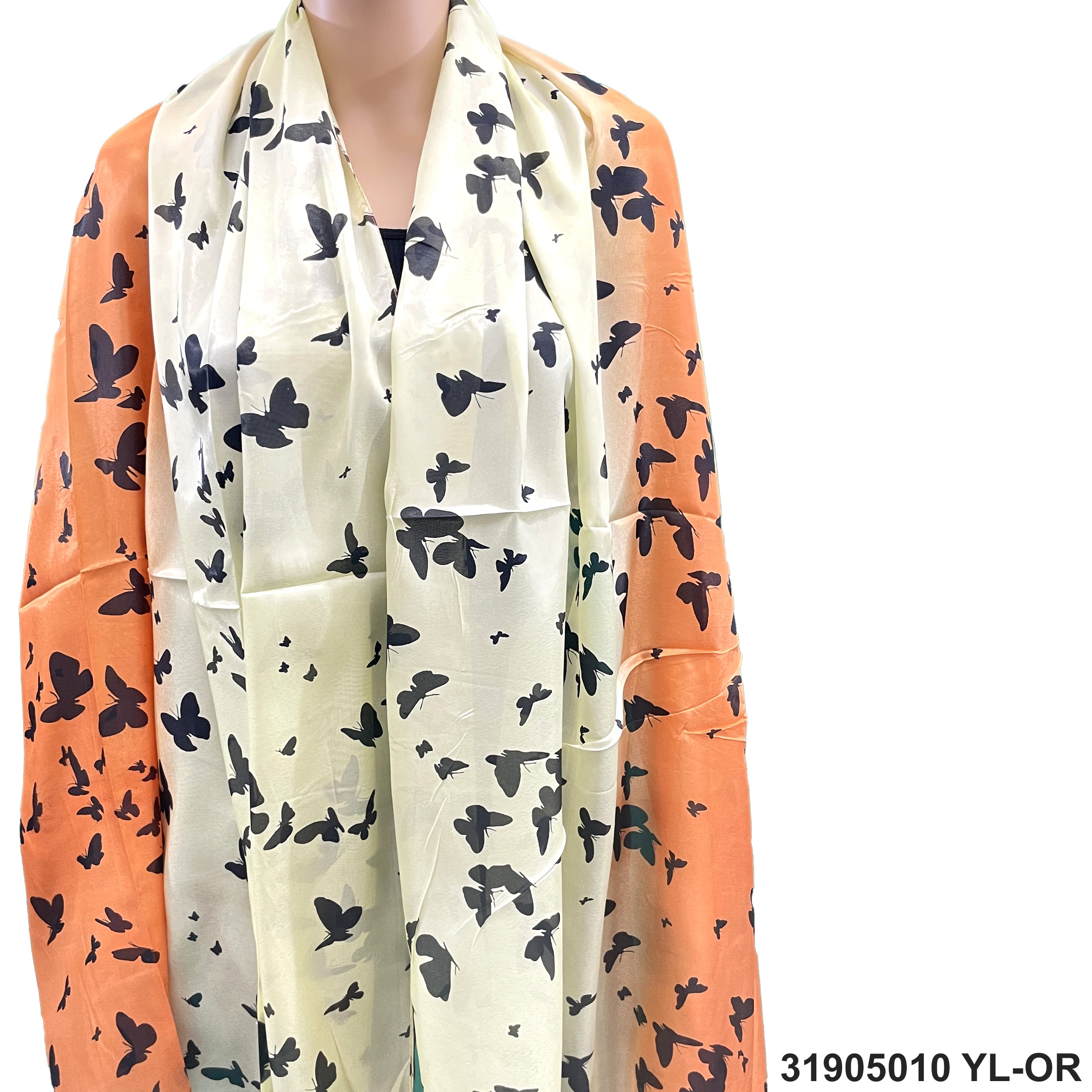 Butterfly Print Summer Scarf 30905010 YL-OR