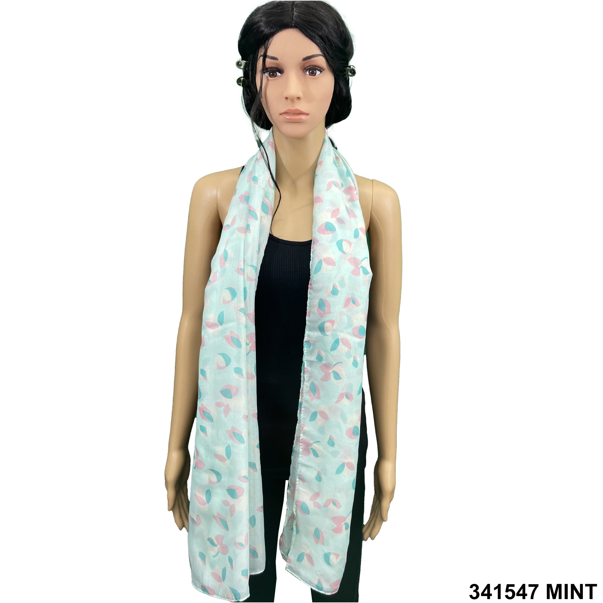 Flower Print Summer Scarf 341547 MINT