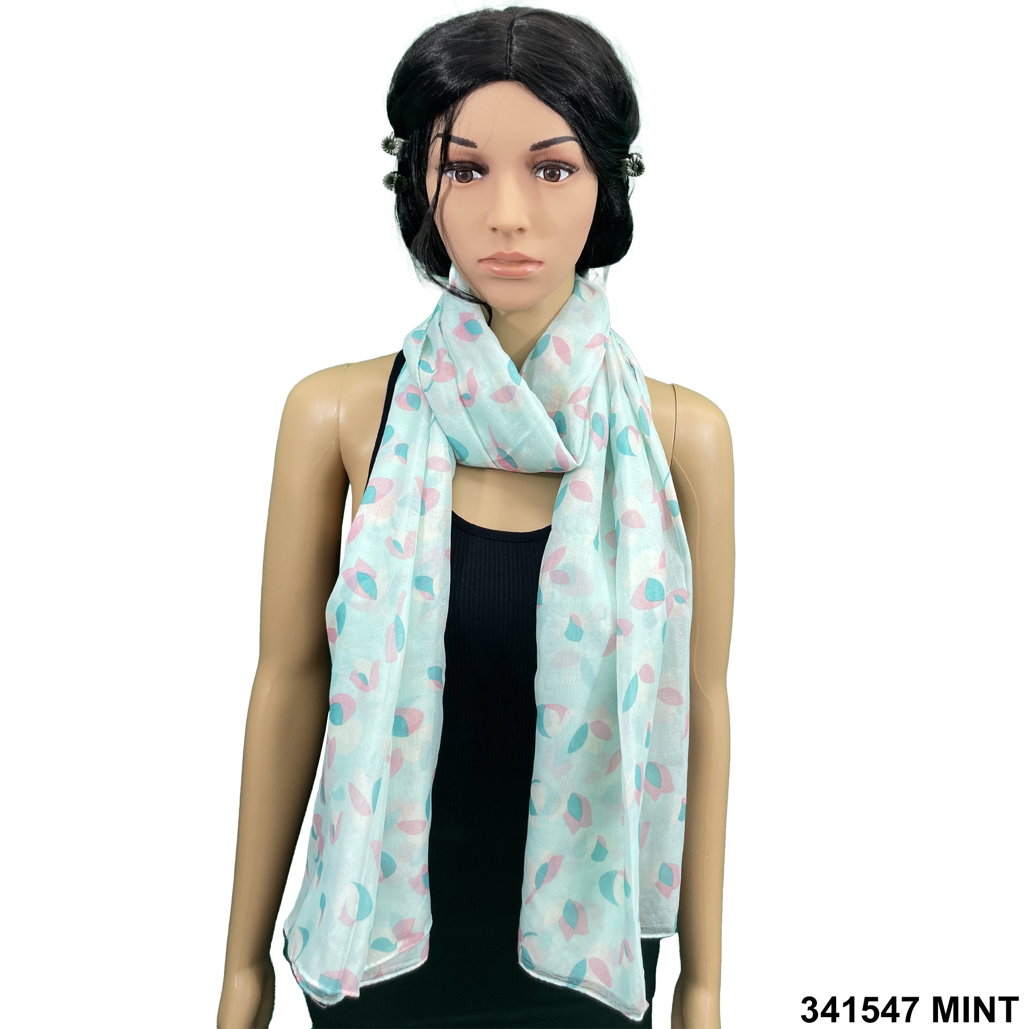 Flower Print Summer Scarf 341547 MINT