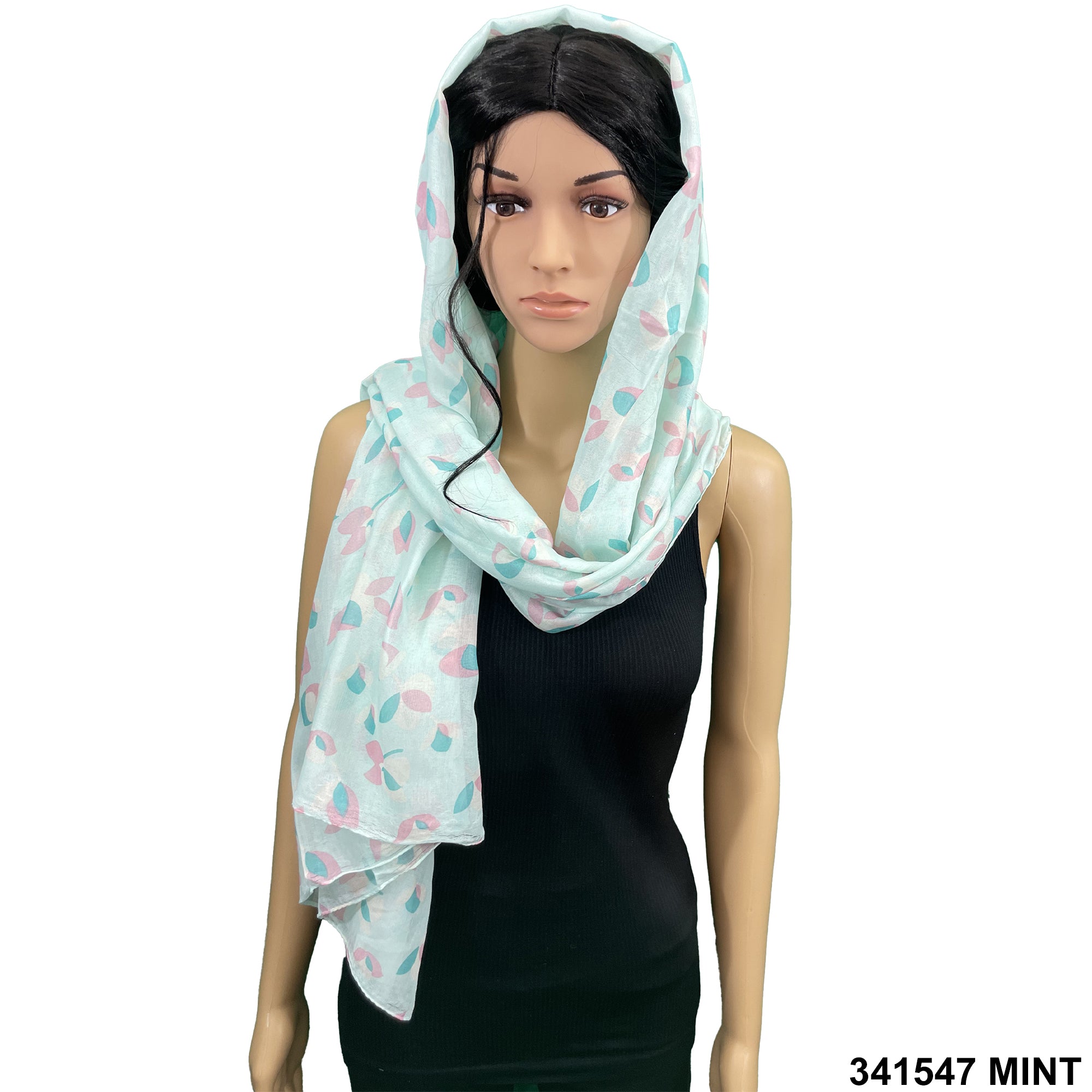 Flower Print Summer Scarf 341547 MINT