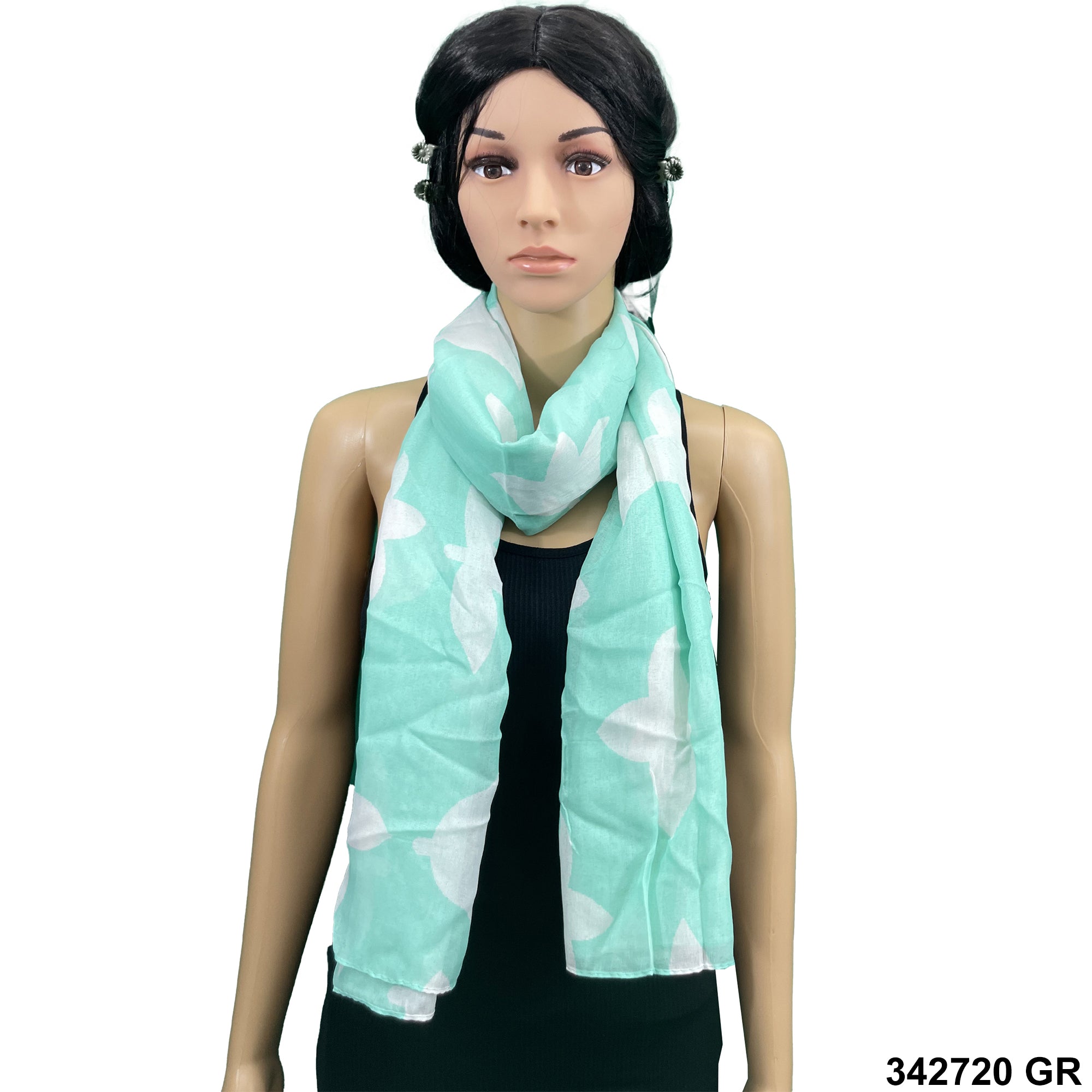 Flower Print Summer Scarf 342720 GR