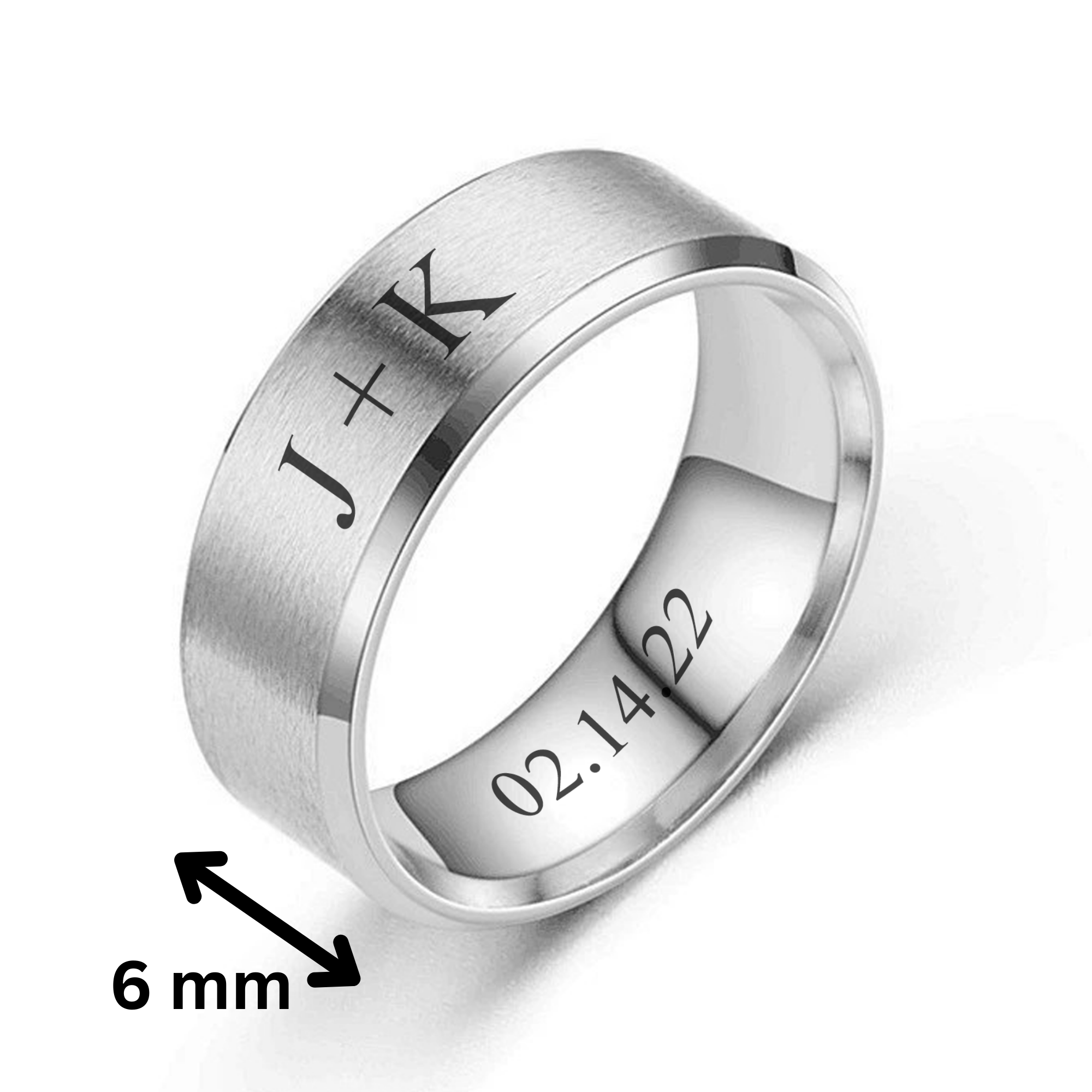 Engravable Band  Rings For Women 6 MM KCLR 2