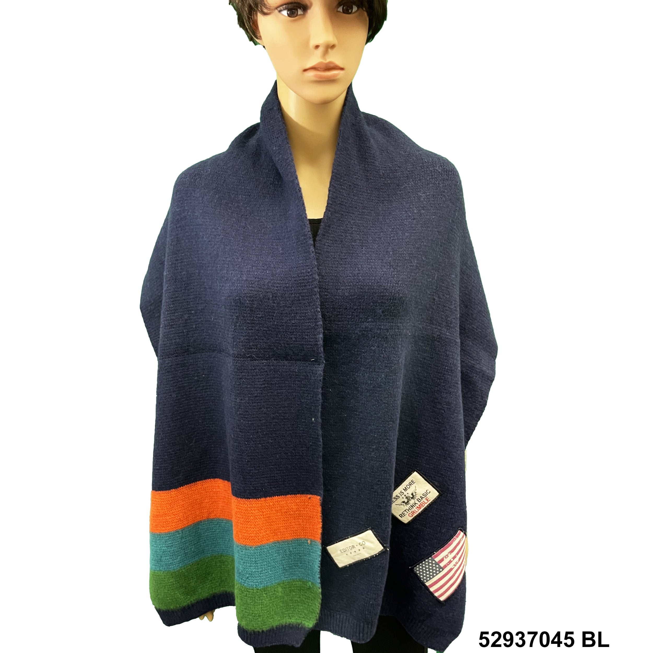 Yak Wool Wide Scarf 52937045 BL