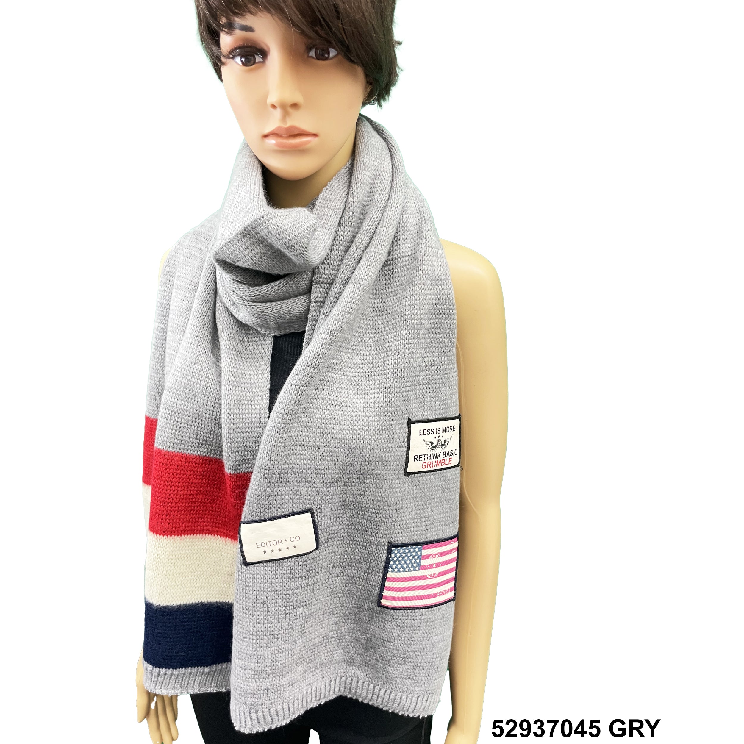 Yak Wool Wide Scarf 52937045 GRY