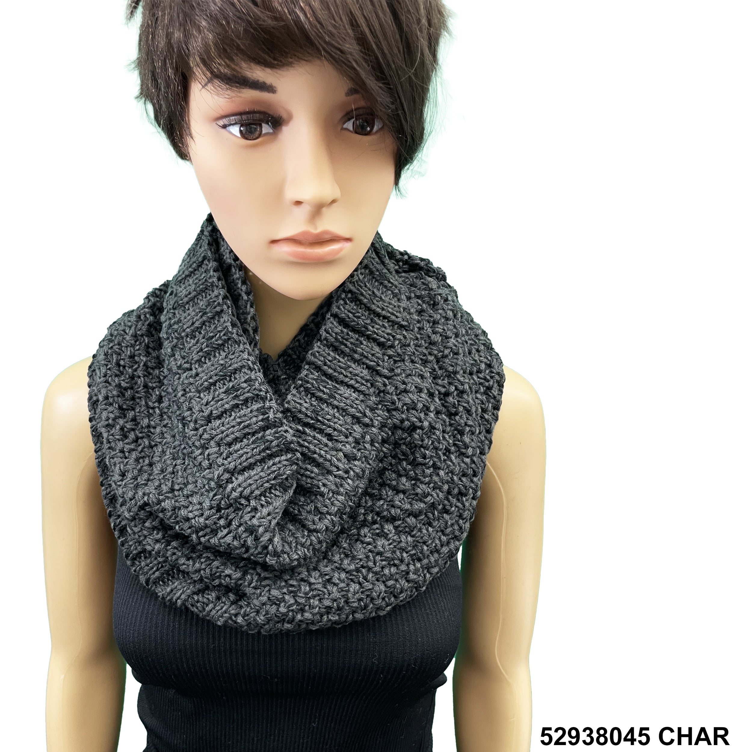 Wool Infinity Oatmeal Print Scarf 52938045 CHAR