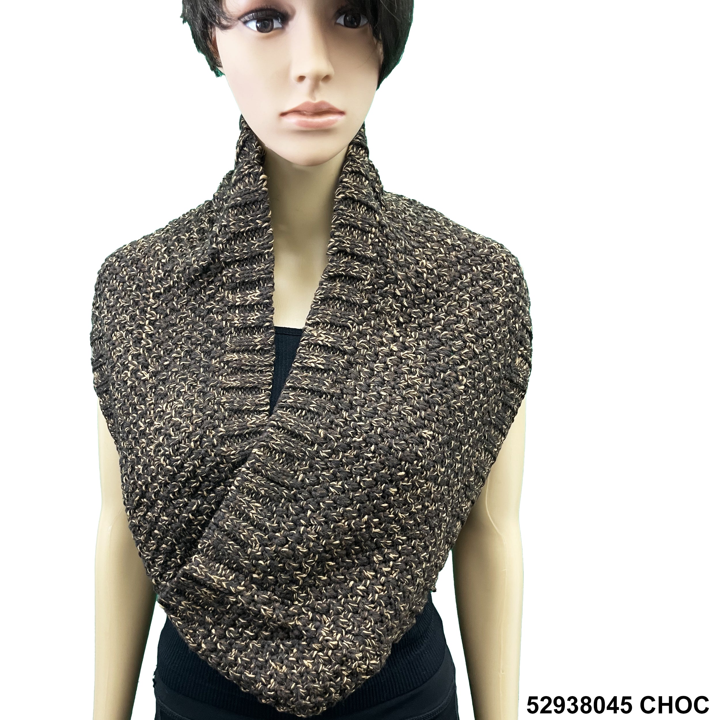 Wool Infinity Oatmeal Print Scarf 52938045 CHOC