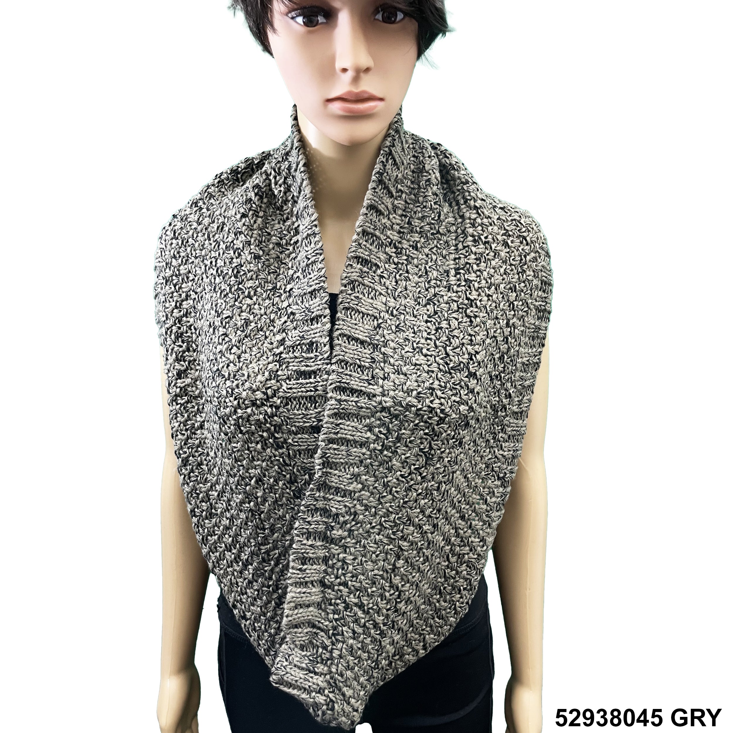 Wool Infinity Oatmeal Print Scarf 52938045 GRY