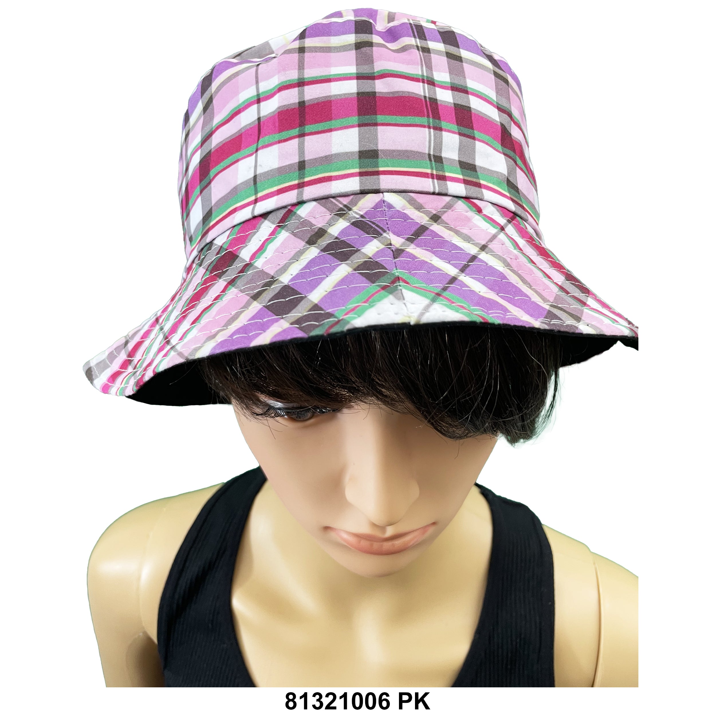 Bucket checkered print hat 81321006 PK