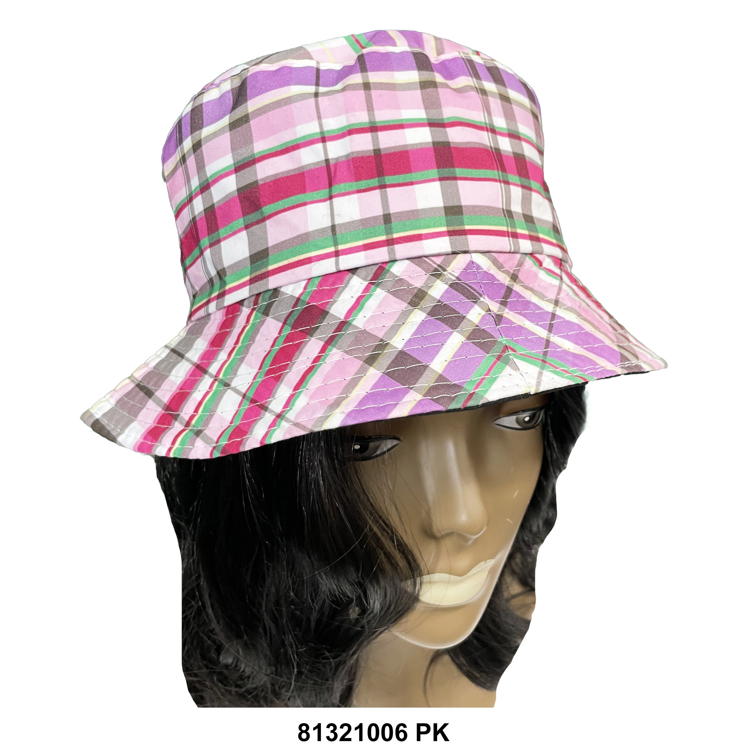 Bucket checkered print hat 81321006 PK
