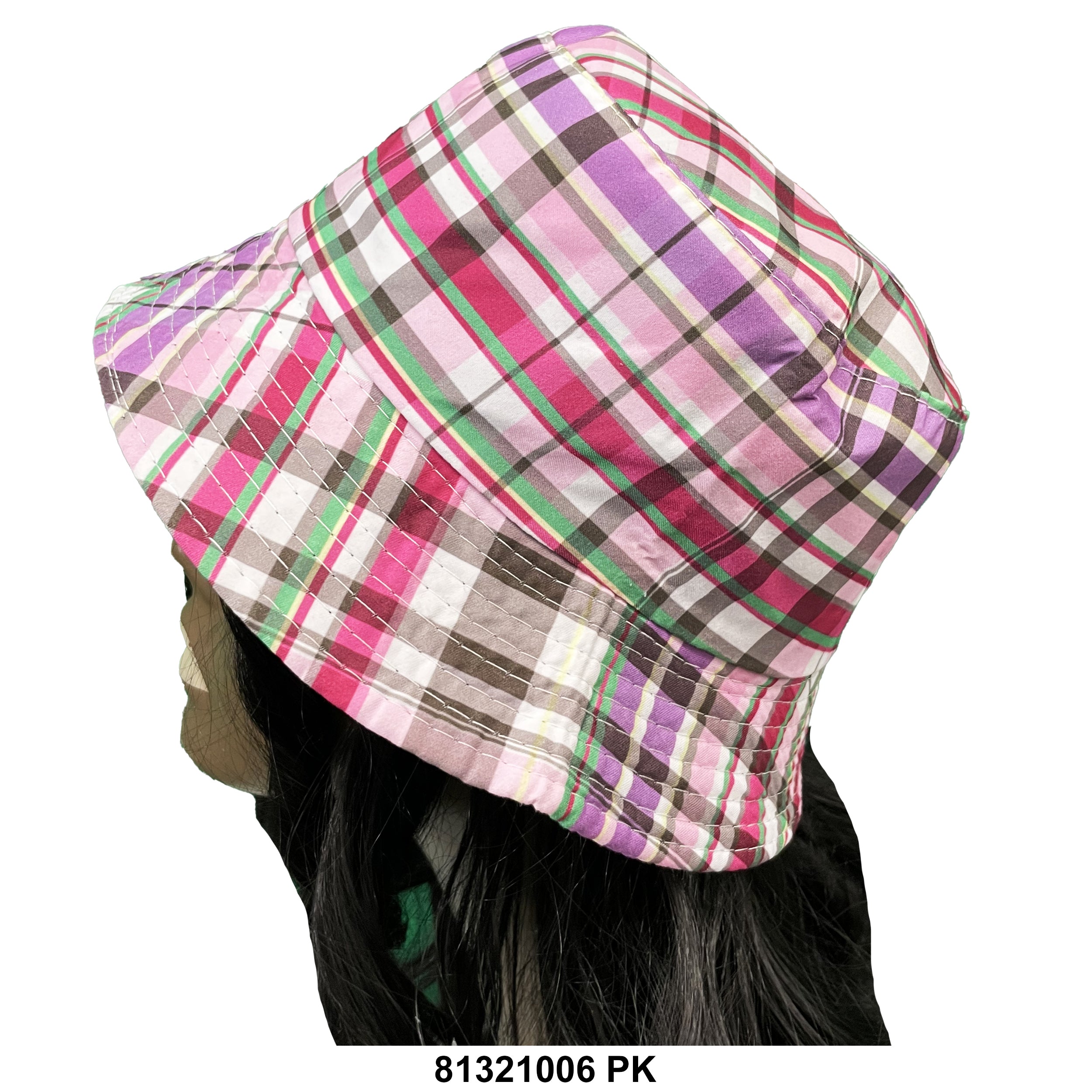 Bucket checkered print hat 81321006 PK