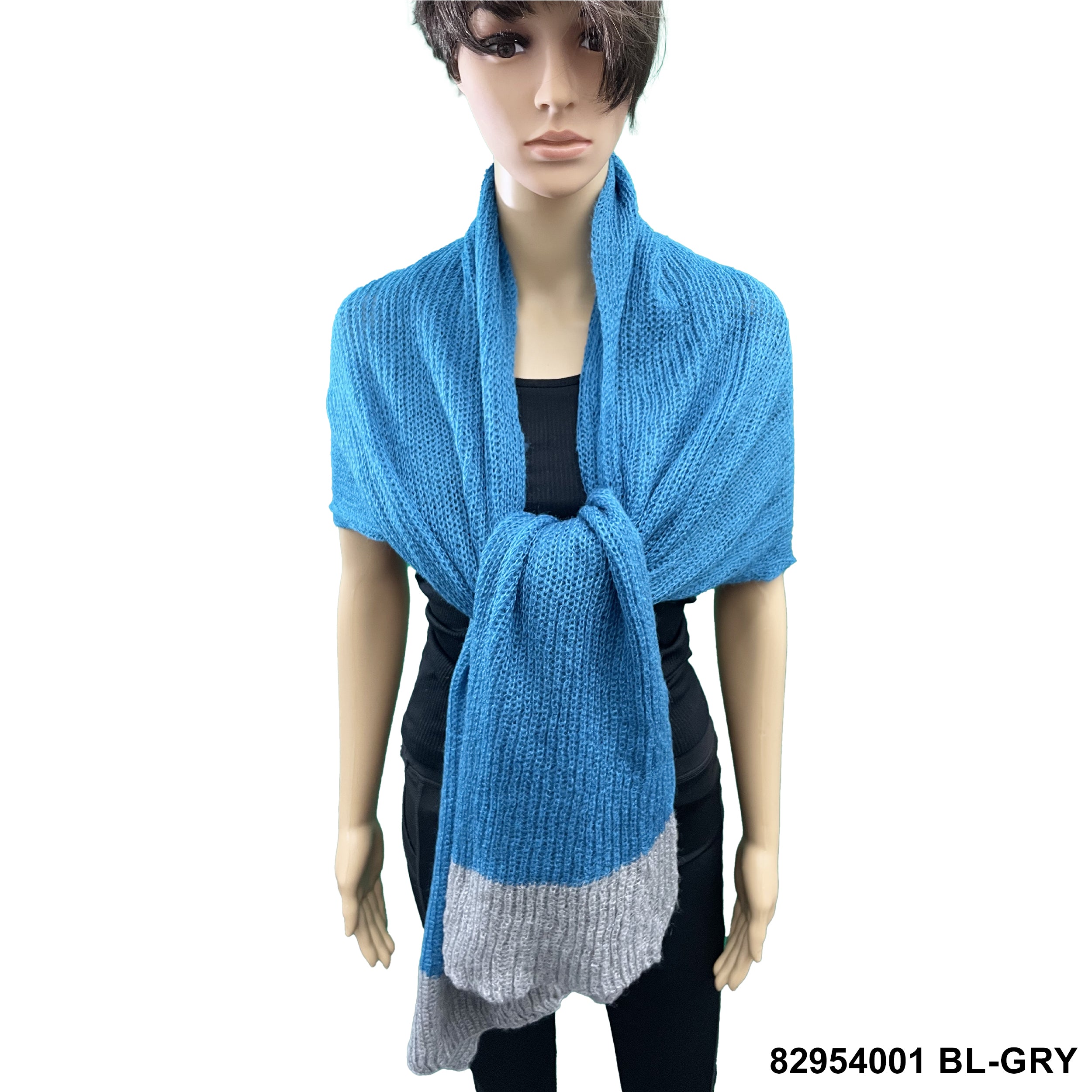 Warm Knitted Shawls 82954001 BL-GRY