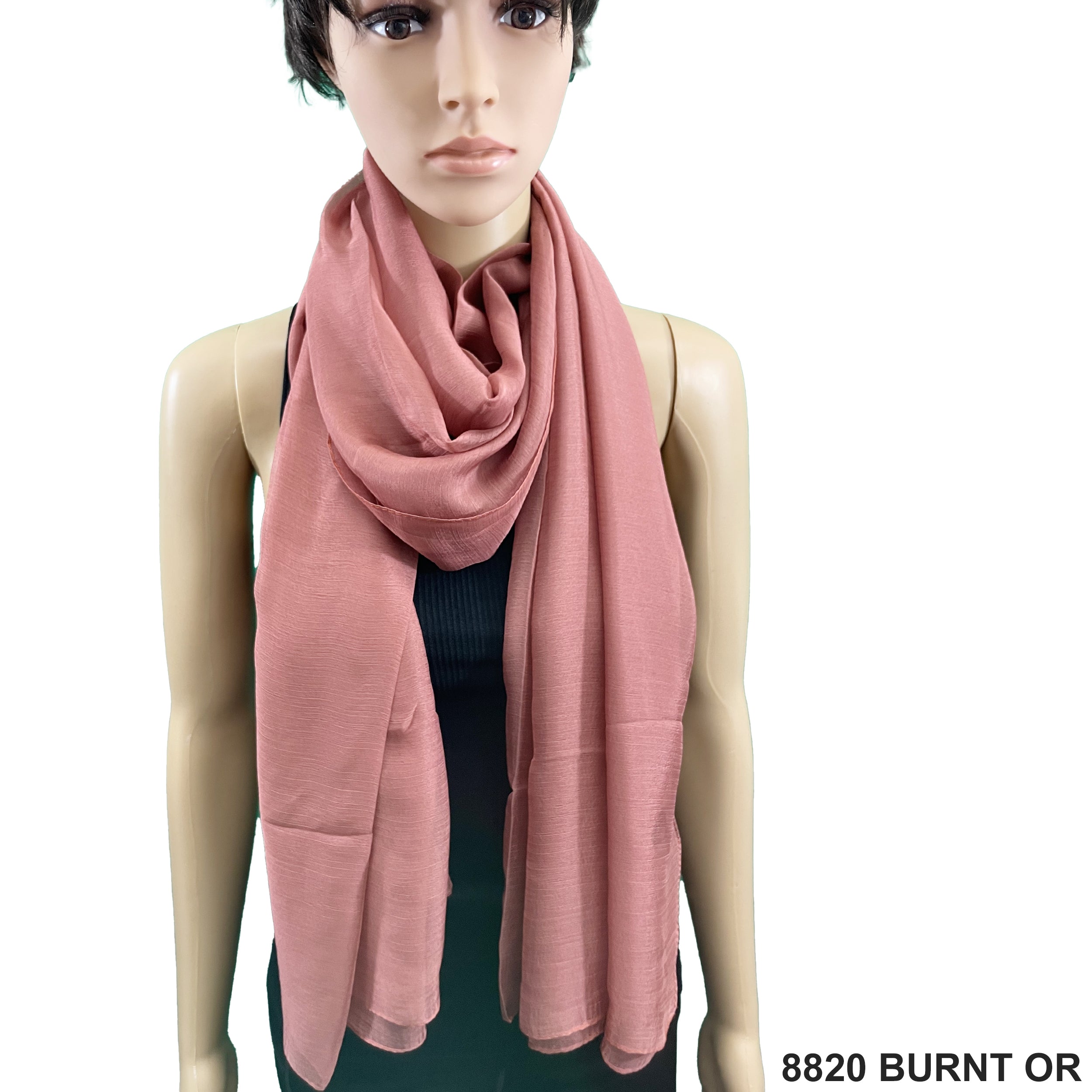 Plain Scarf 8820 BURNT OR