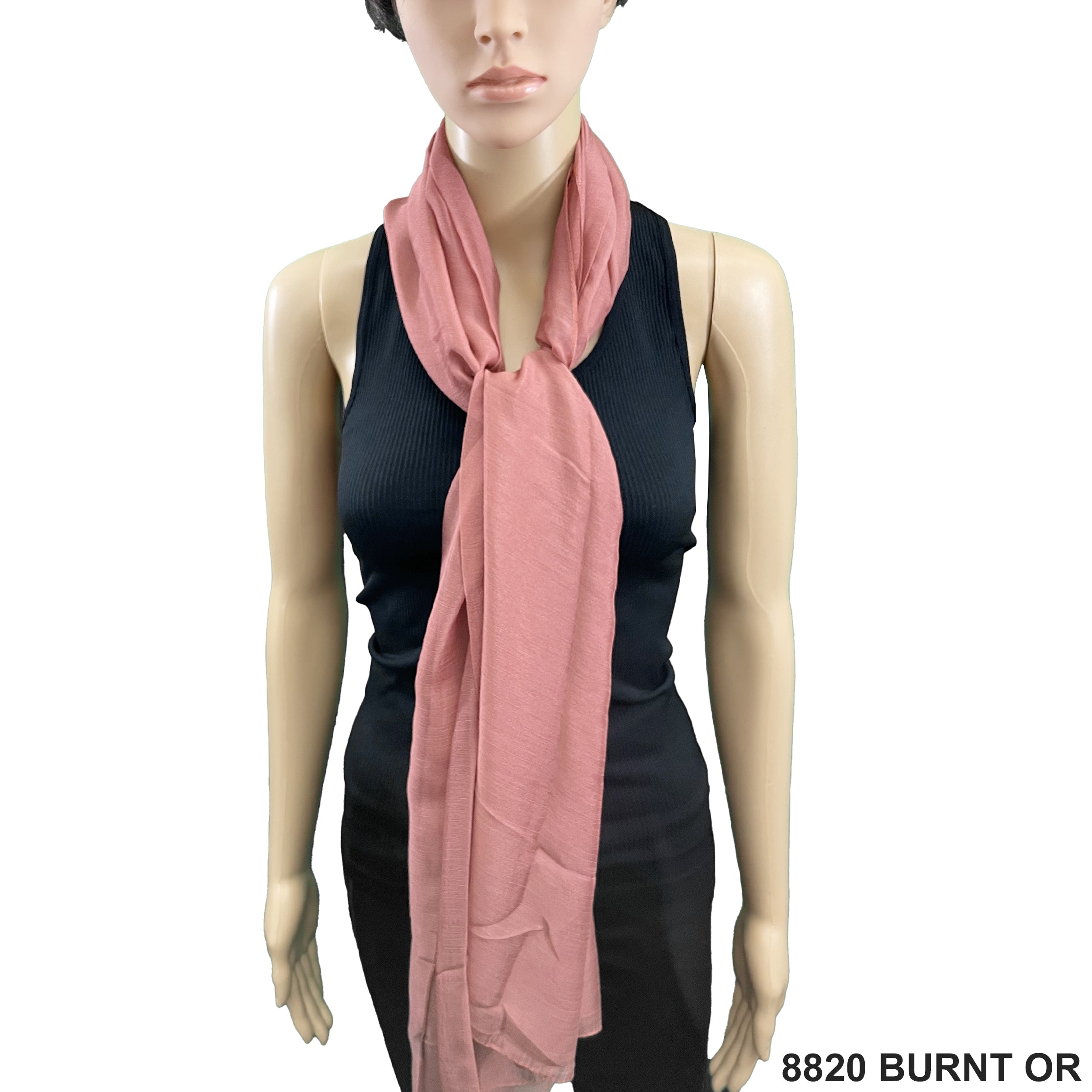 Plain Scarf 8820 BURNT OR