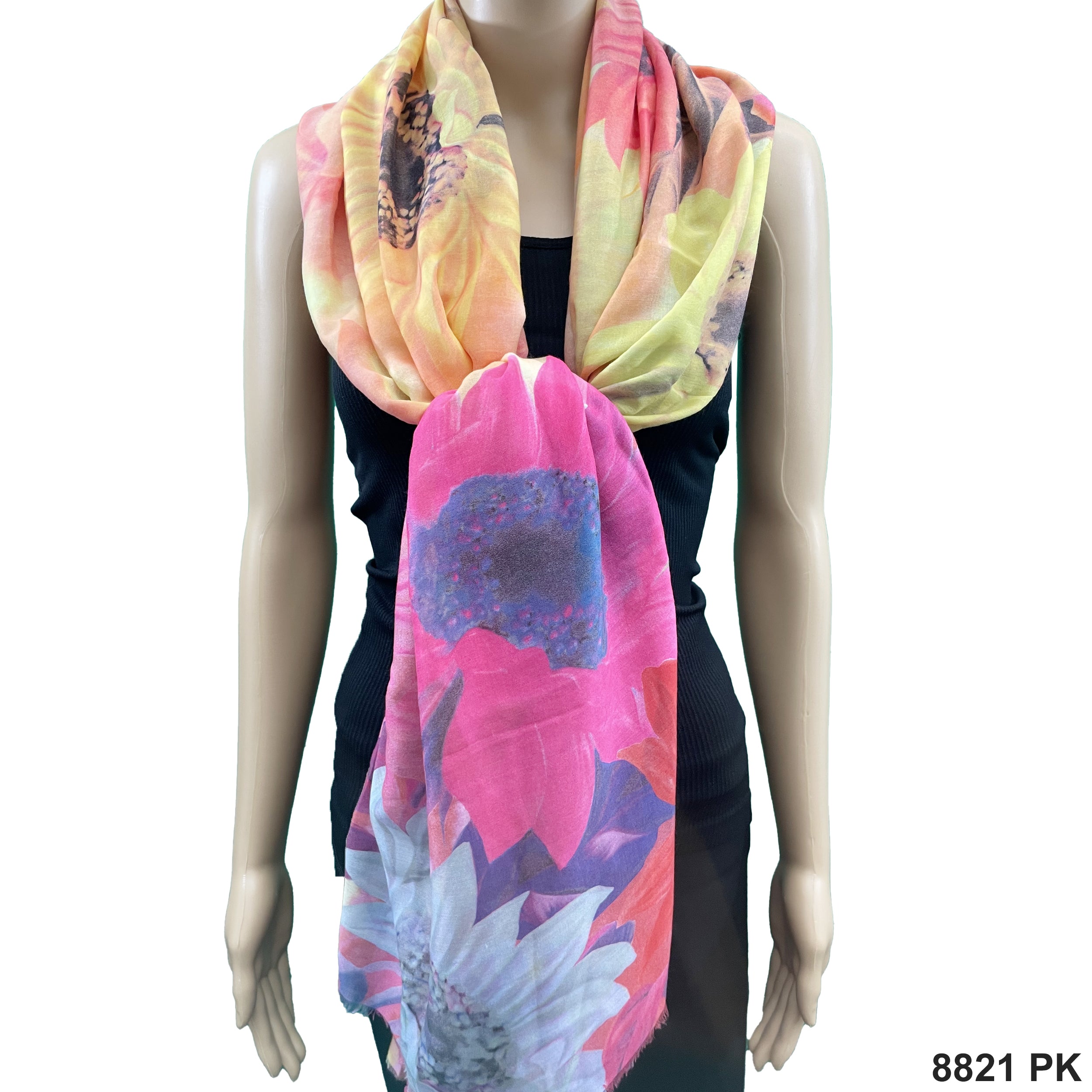 Sunflower Print Summer Scarf 8821 PK