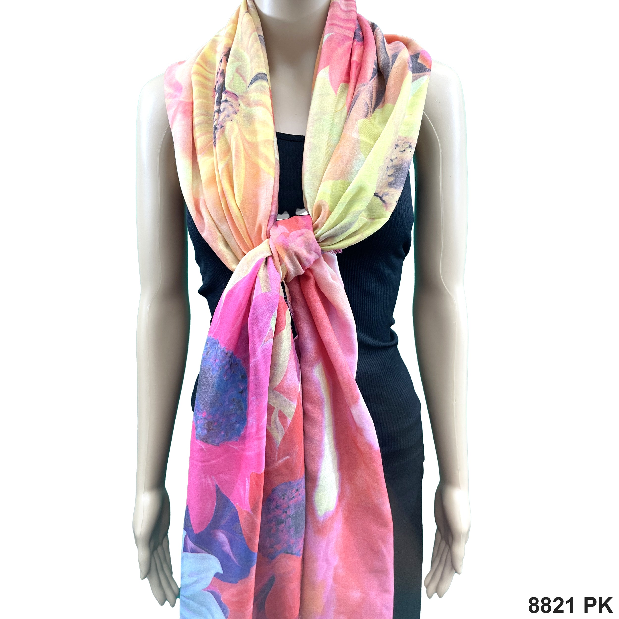 Sunflower Print Summer Scarf 8821 PK