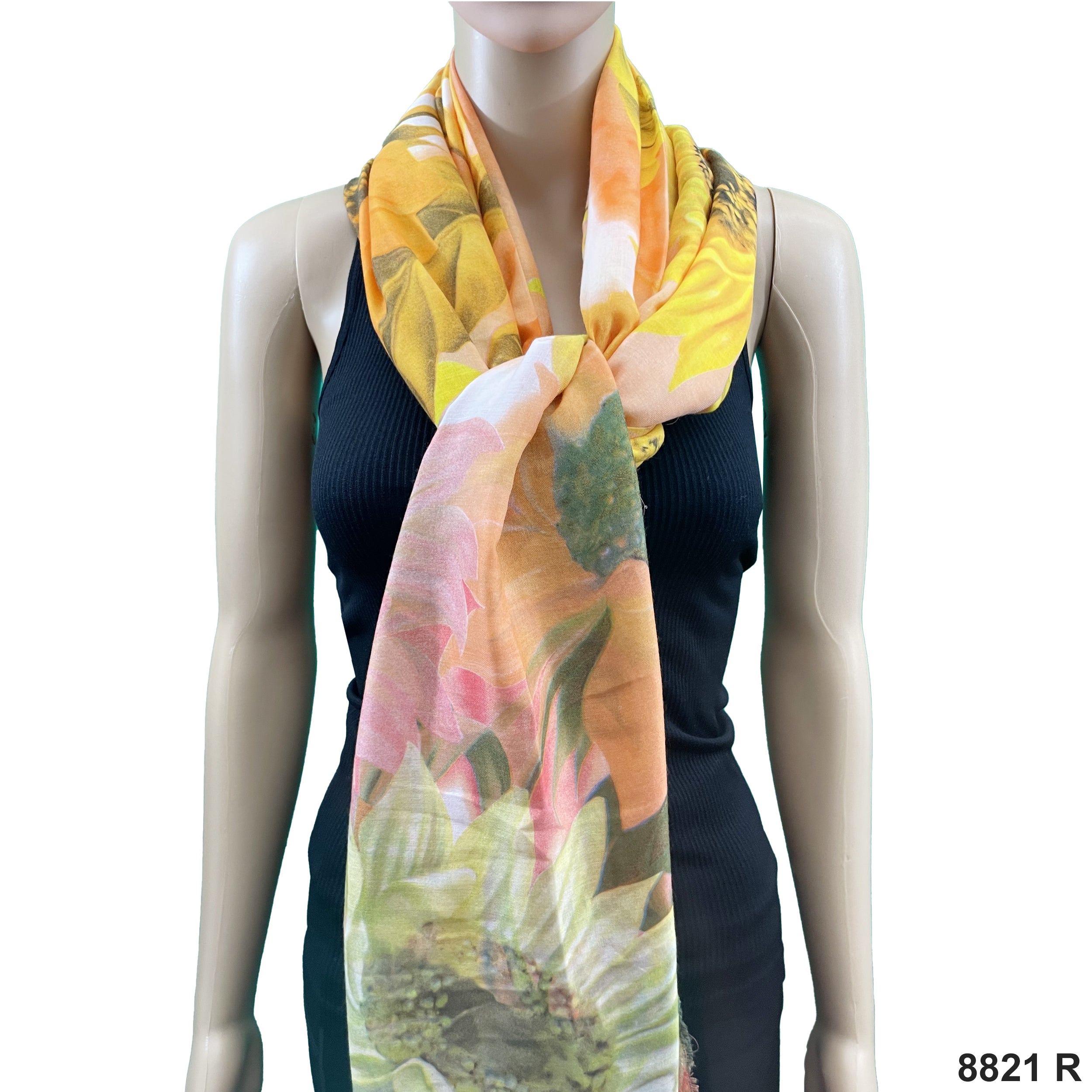 Sunflower Print Summer Scarf 8821 R