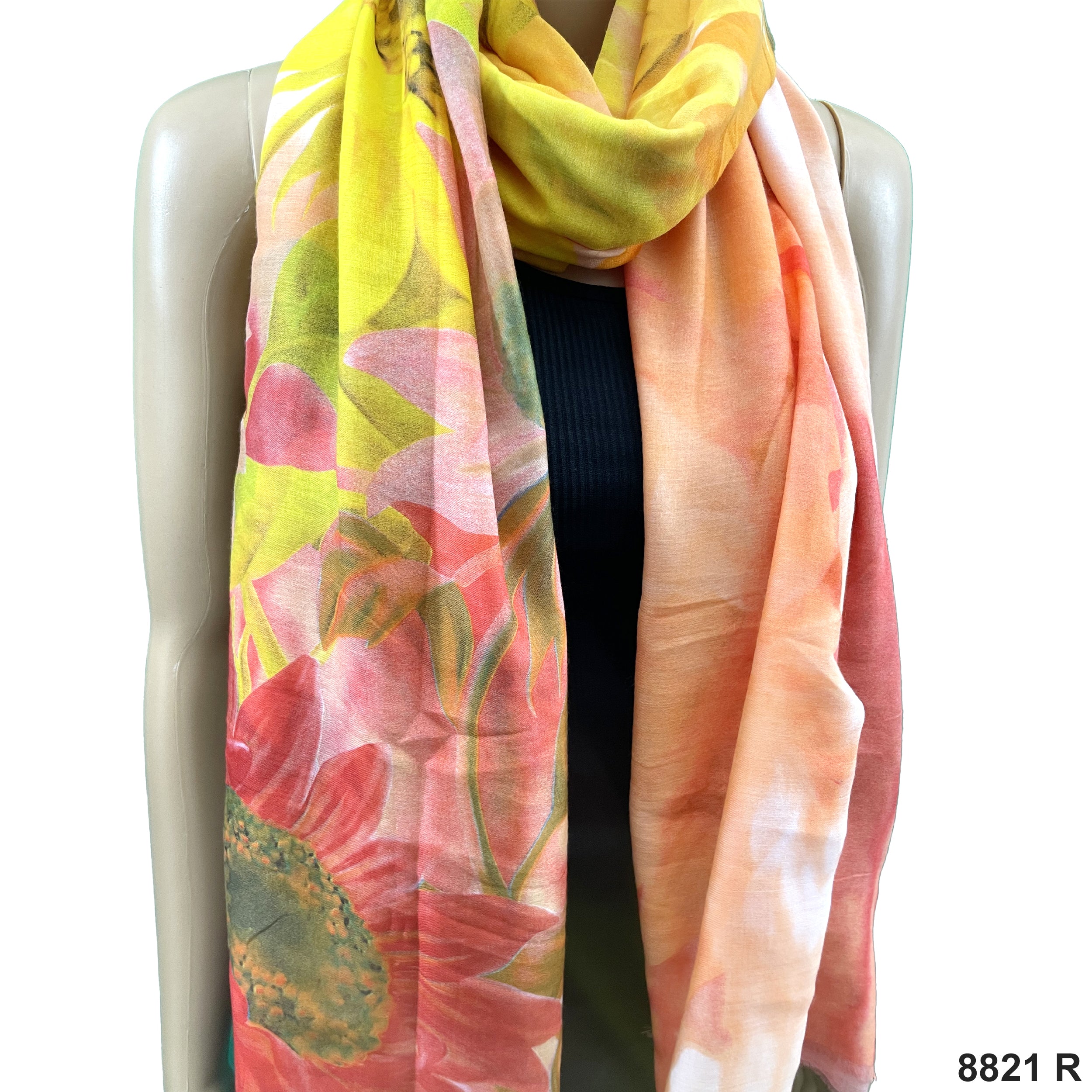 Sunflower Print Summer Scarf 8821 R