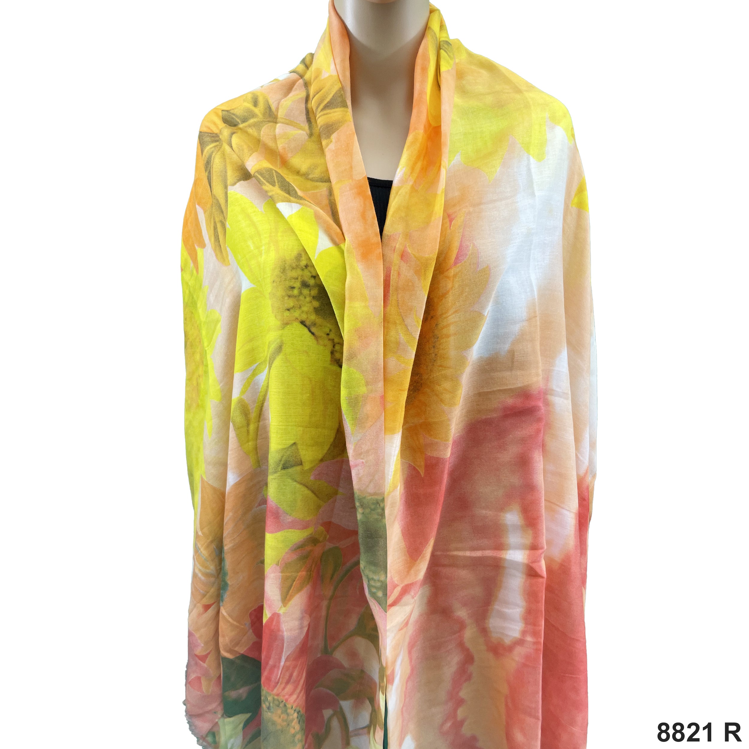 Sunflower Print Summer Scarf 8821 R