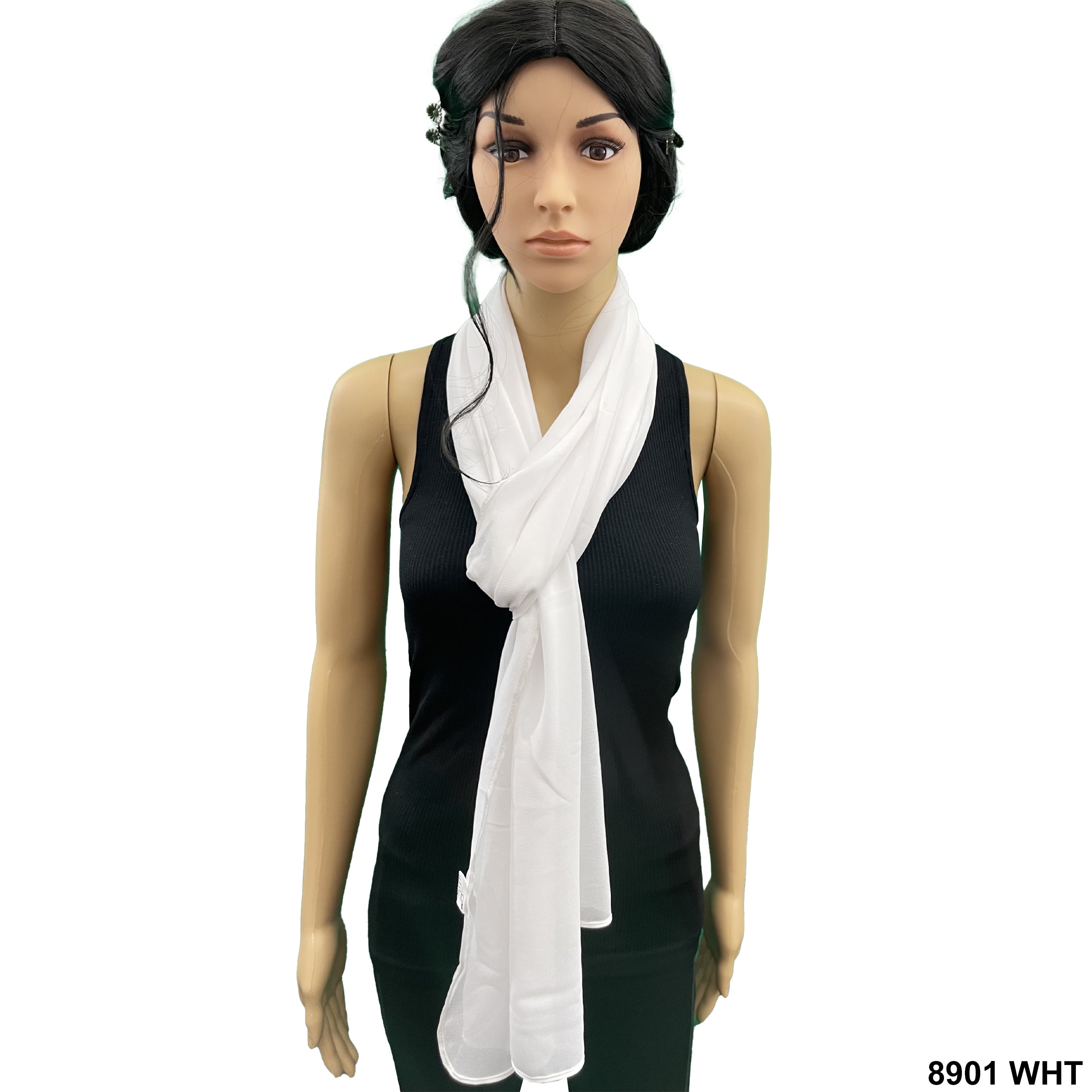 Plain Scarf 8901 WHT