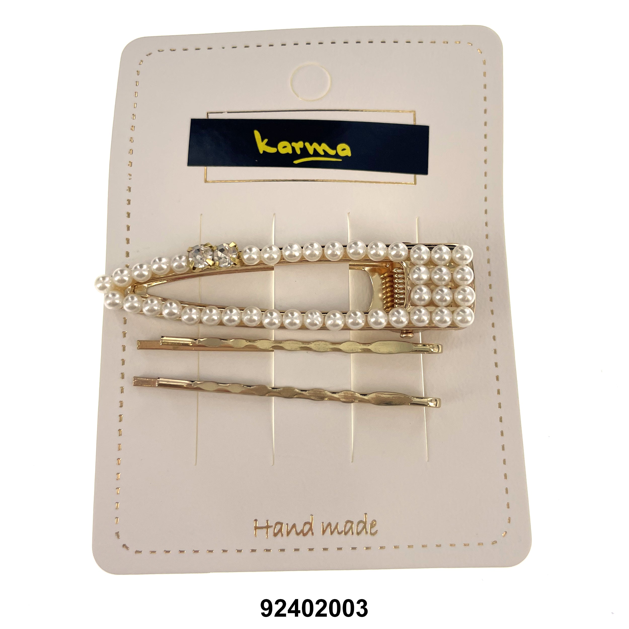 HAIR CLIPS (DOUBLE PRONGS + BOBBY PINS) 92402003 (PEARL PINS)