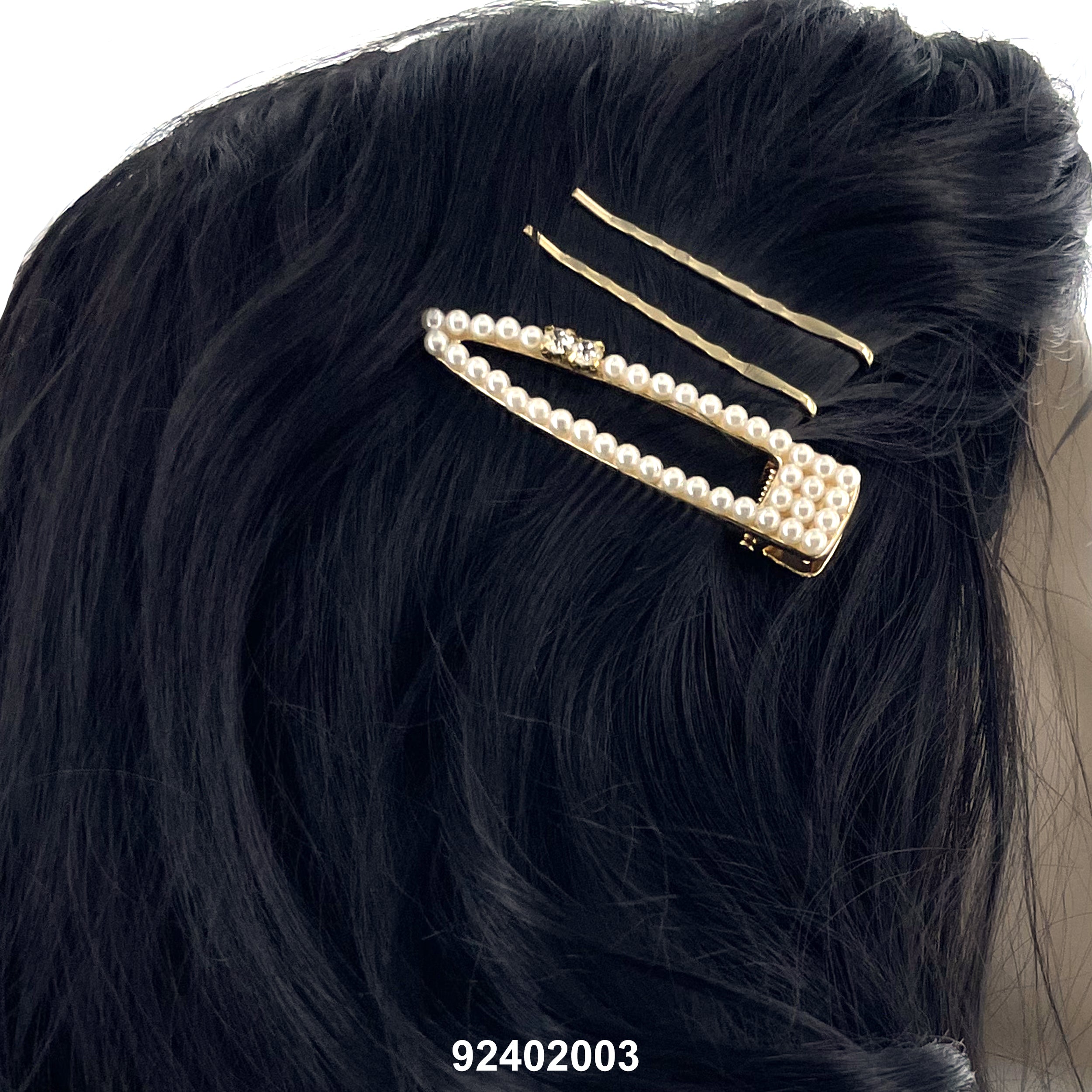 HAIR CLIPS (DOUBLE PRONGS + BOBBY PINS) 92402003 (PEARL PINS)