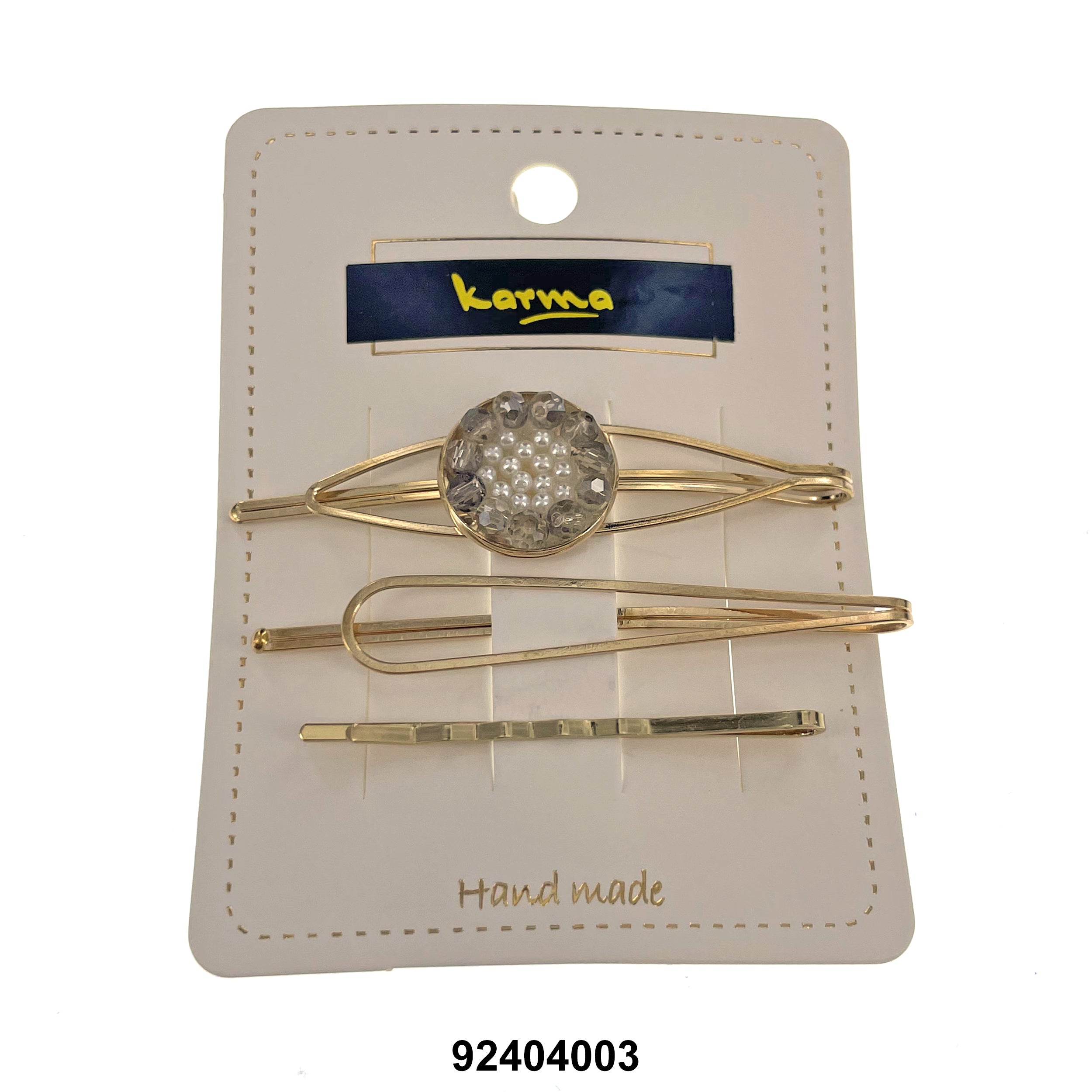 HAIR CLIPS (DOUBLE PRONGS + BOBBY PINS) 92404003 (CRYSTAL PIN)