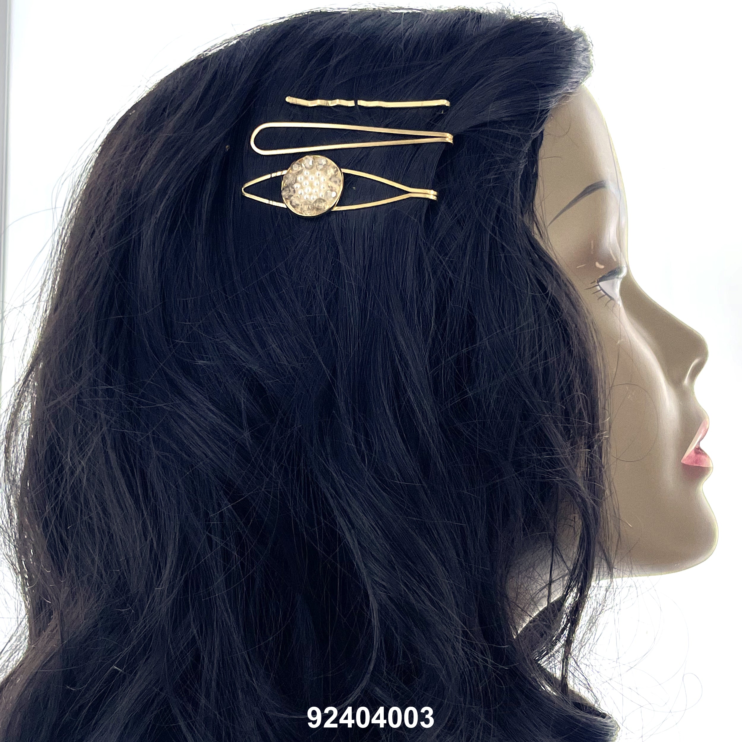 HAIR CLIPS (DOUBLE PRONGS + BOBBY PINS) 92404003 (CRYSTAL PIN)