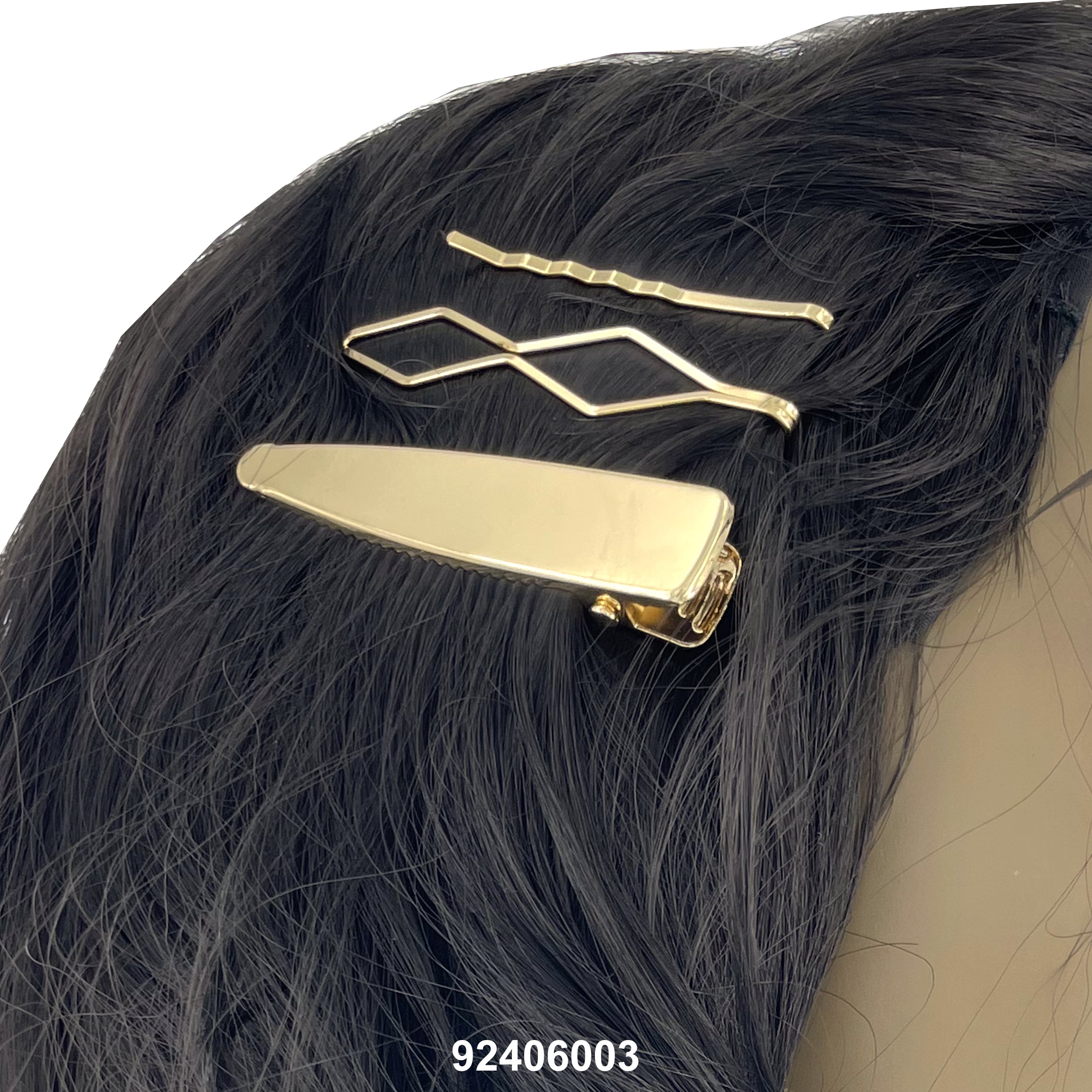 HAIR CLIPS (DOUBLE PRONGS + BOBBY PINS) 92406003 (PLAIN)