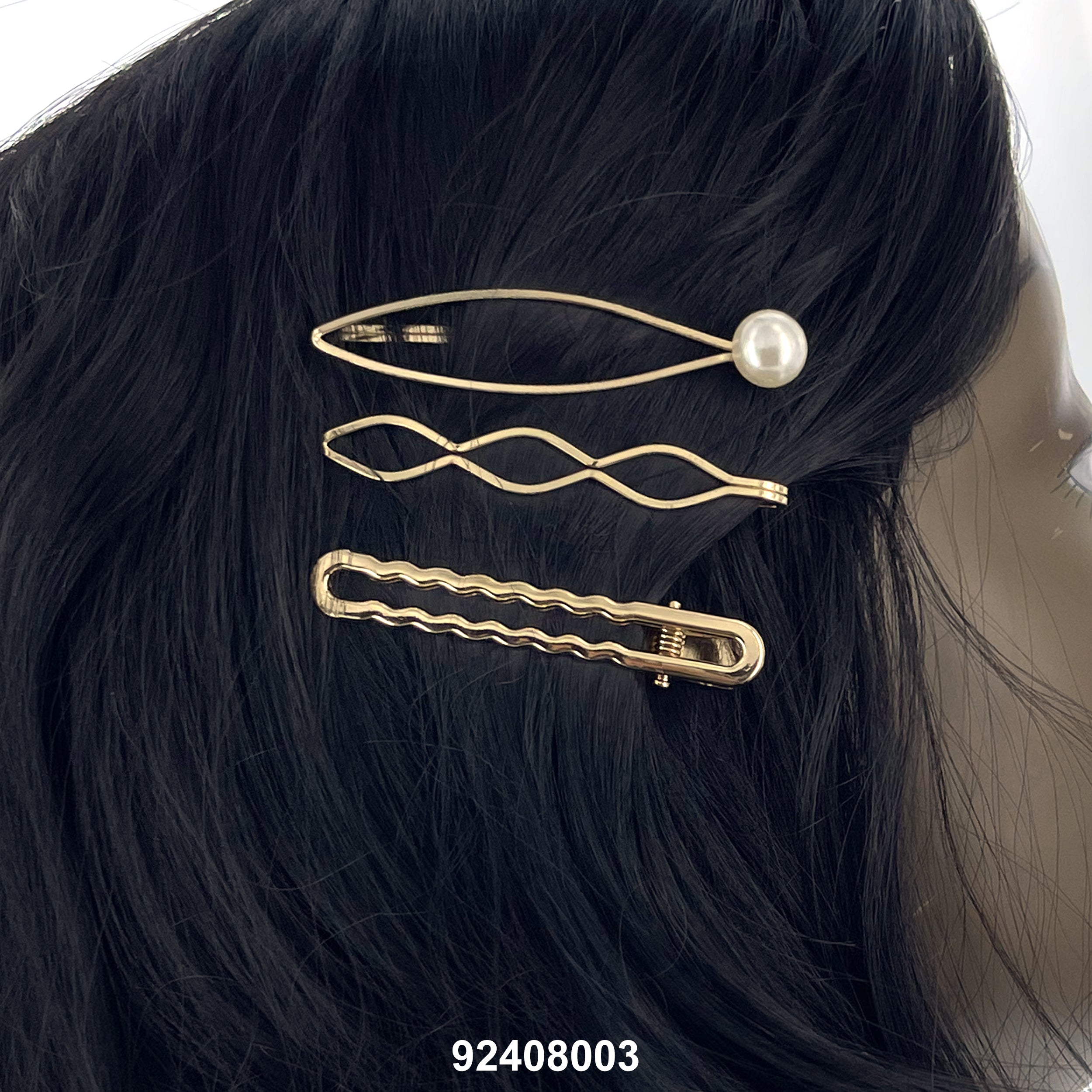 HAIR CLIP (DOUBLE PRONG + PEARL BOBBY PINS) 92408003