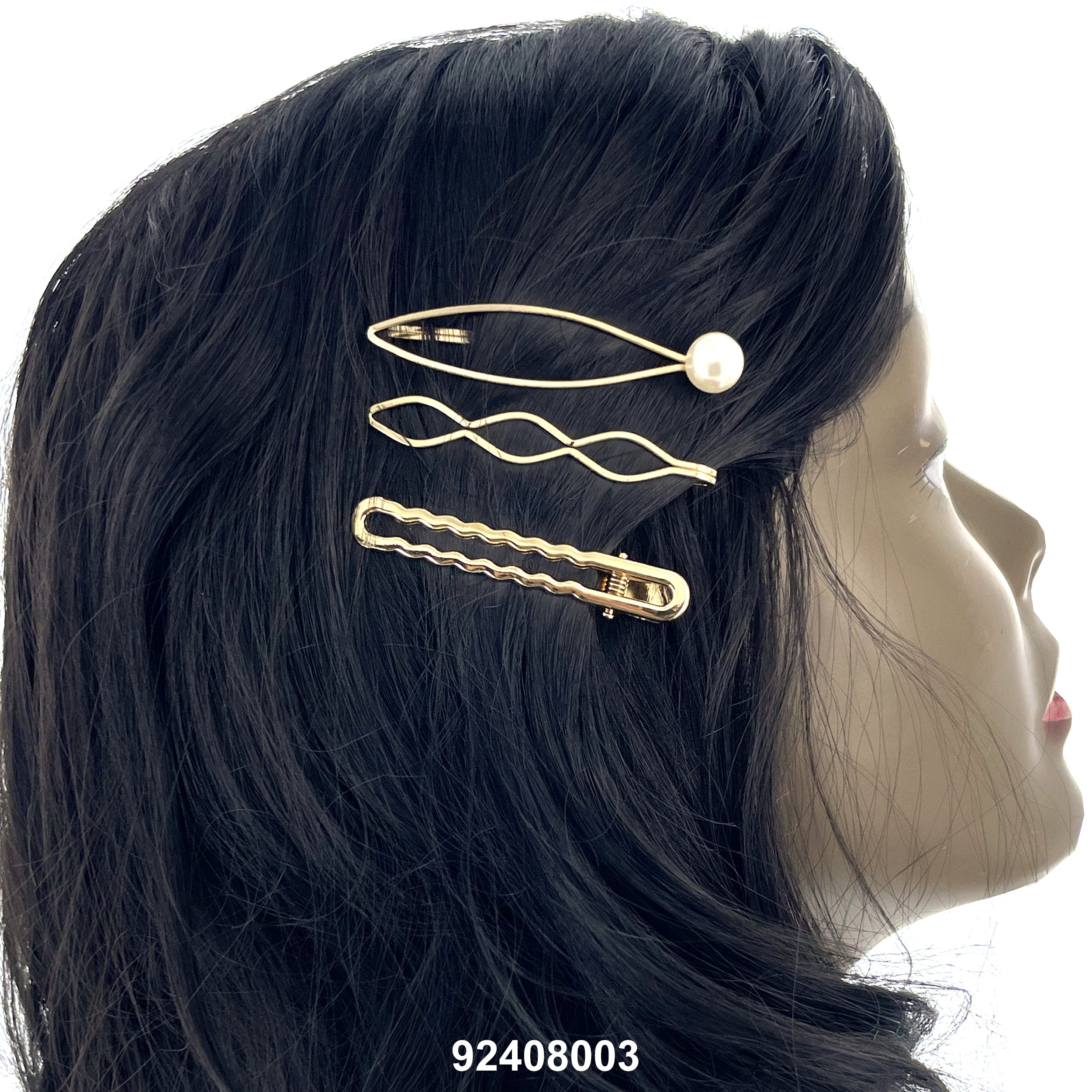 HAIR CLIP (DOUBLE PRONG + PEARL BOBBY PINS) 92408003