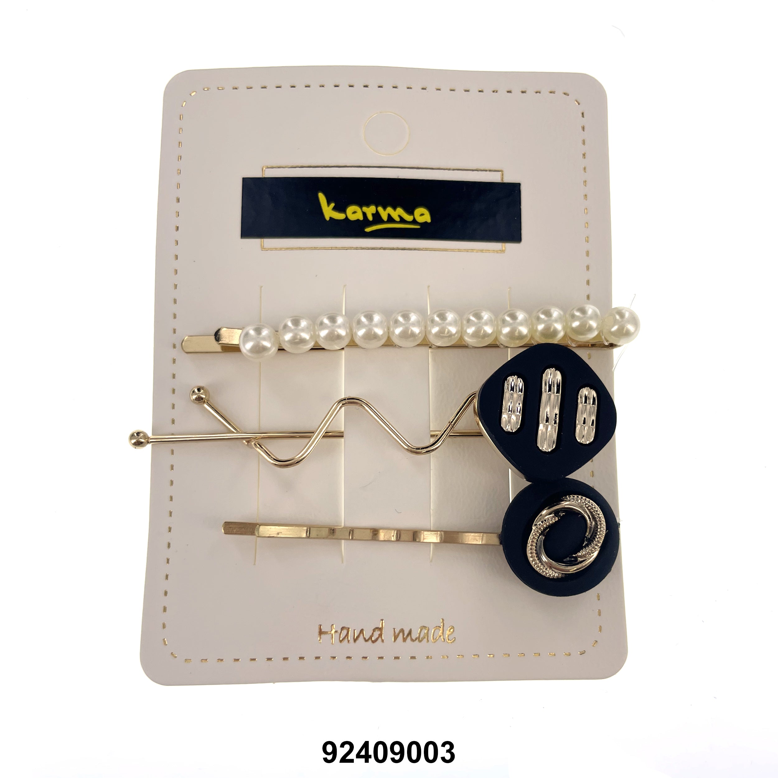 HAIR CLIP (DOUBLE PRONG + PEARL BOBBY PINS) 92409003