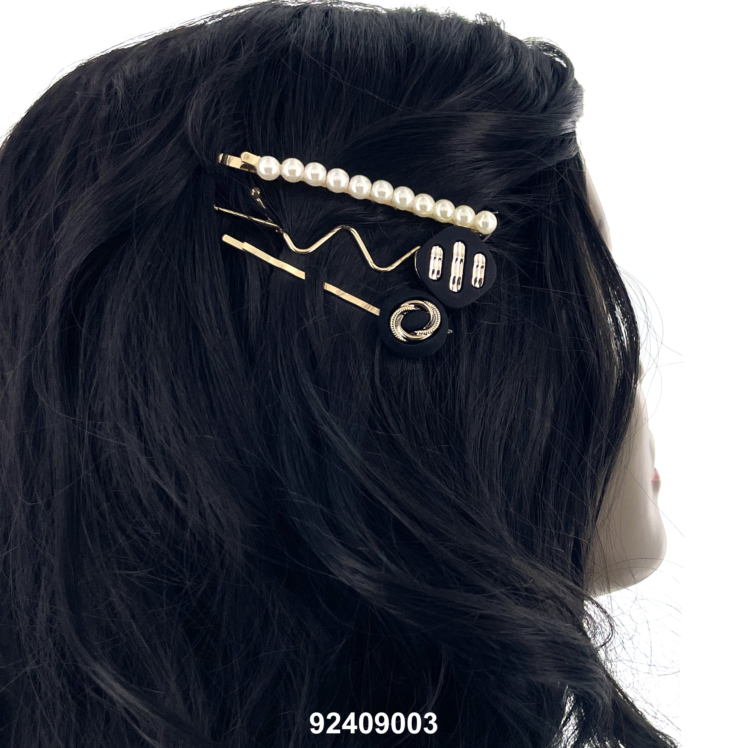 HAIR CLIP (DOUBLE PRONG + PEARL BOBBY PINS) 92409003