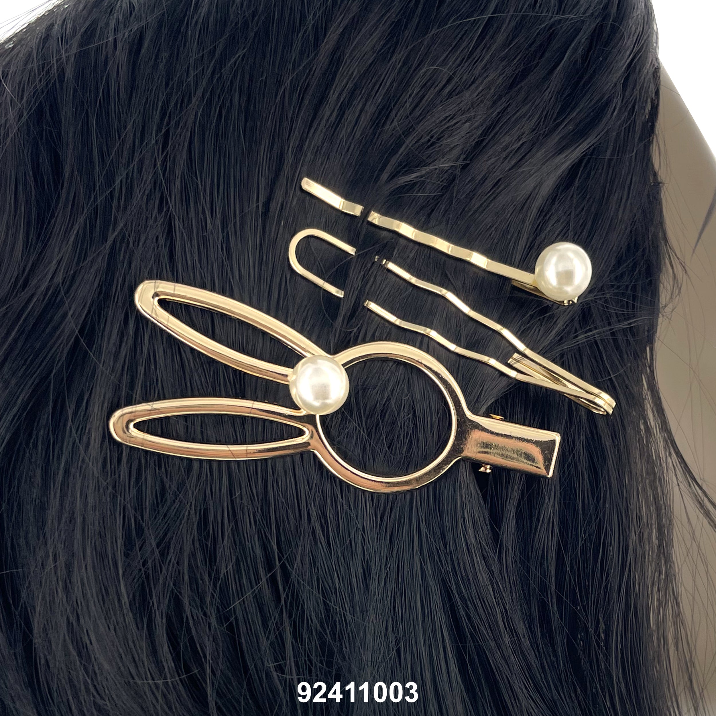 HAIR CLIP (DOUBLE PRONG + PEARL BOBBY PINS) 92411003