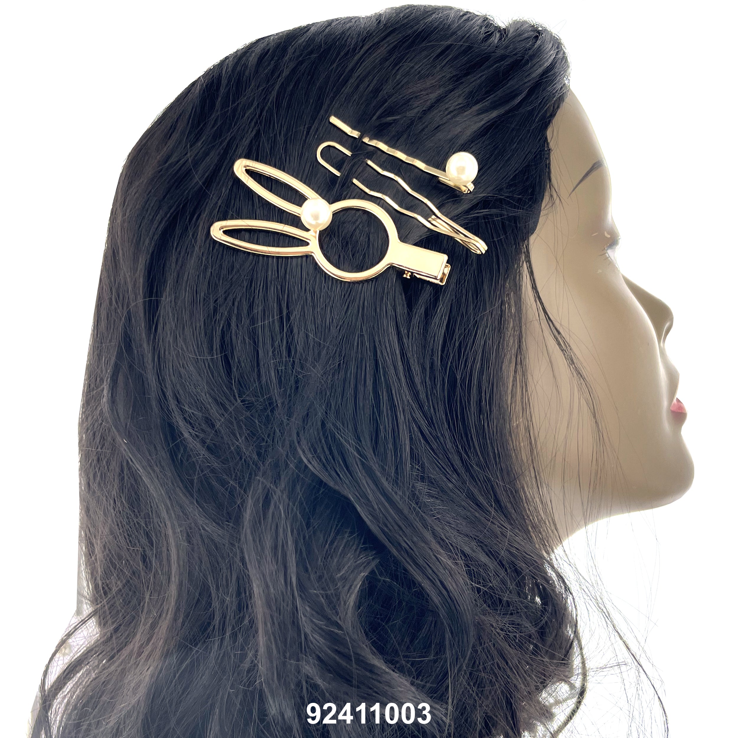 HAIR CLIP (DOUBLE PRONG + PEARL BOBBY PINS) 92411003