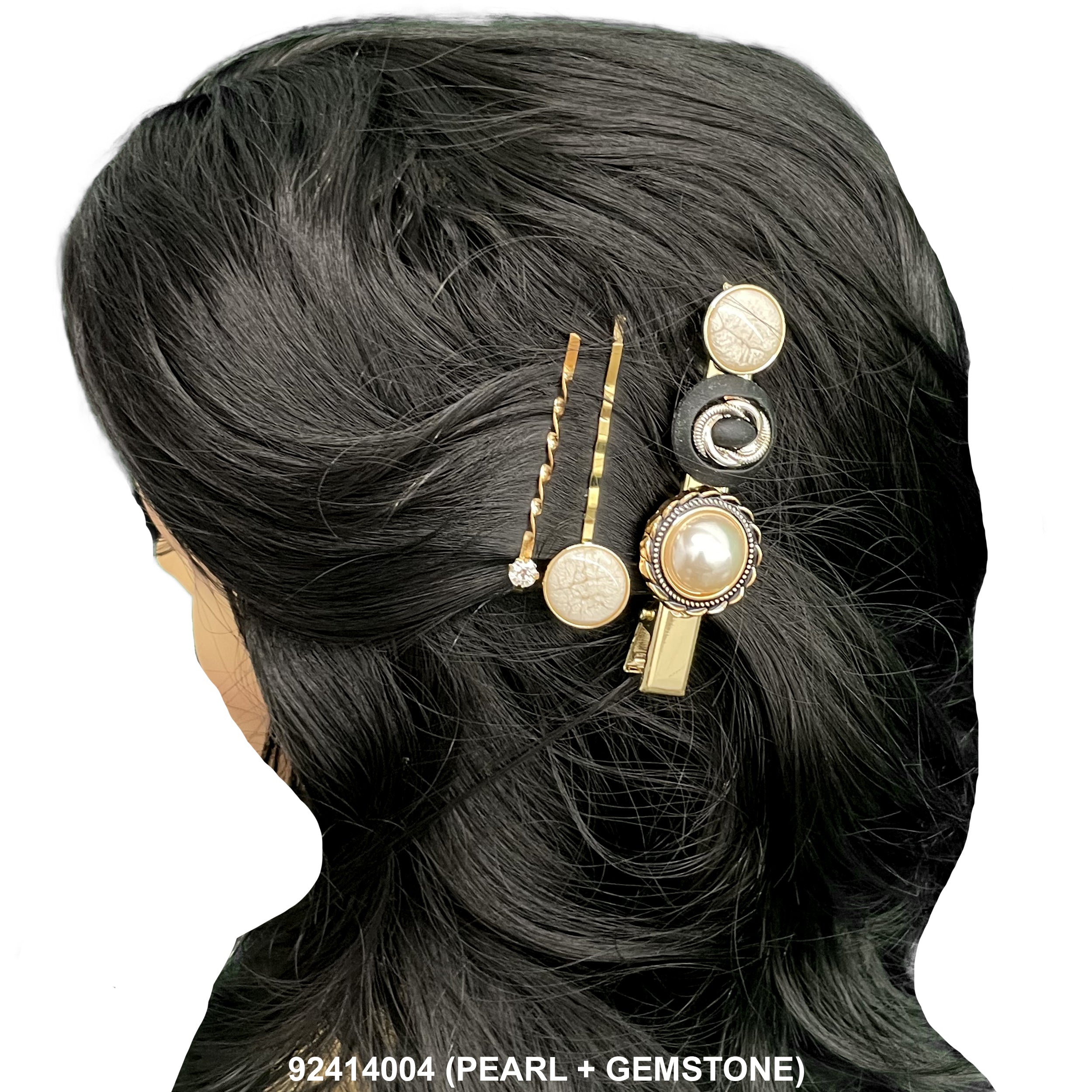 Pears Bobby Pin With Hair Clip 92414004 (PEARL + GEMSTONE)