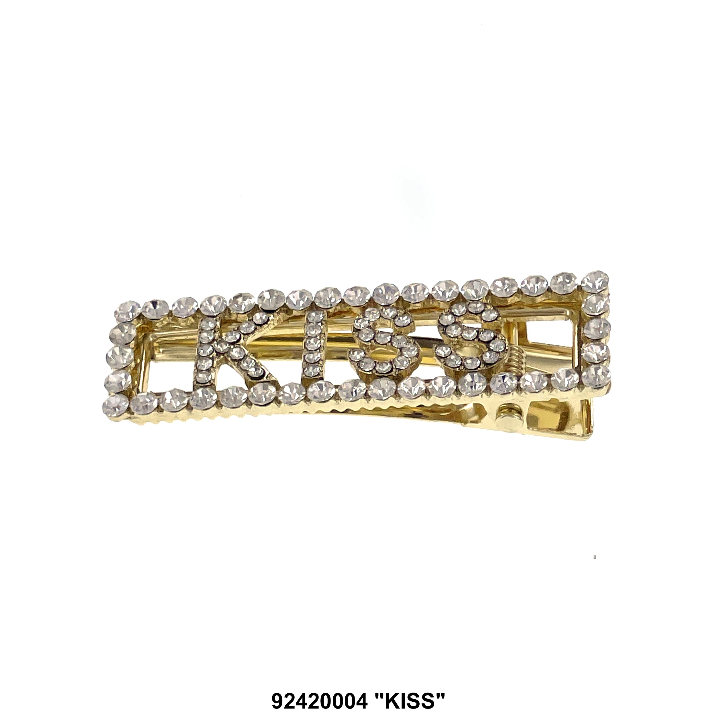 CZ Stones Hair Clip 92420004 "KISS"