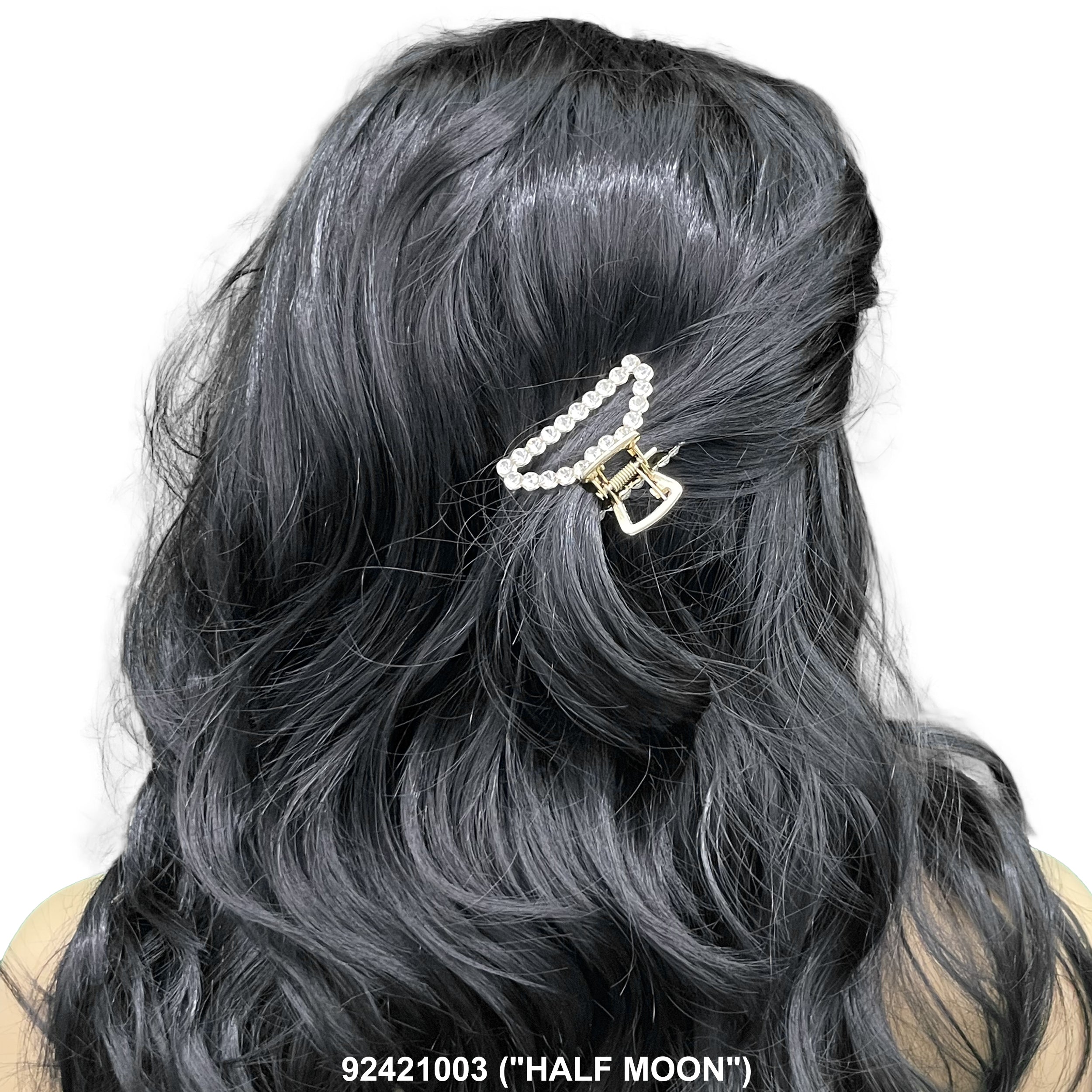 CZ Stones Hair Clip 92421003 ("HALF MOON")