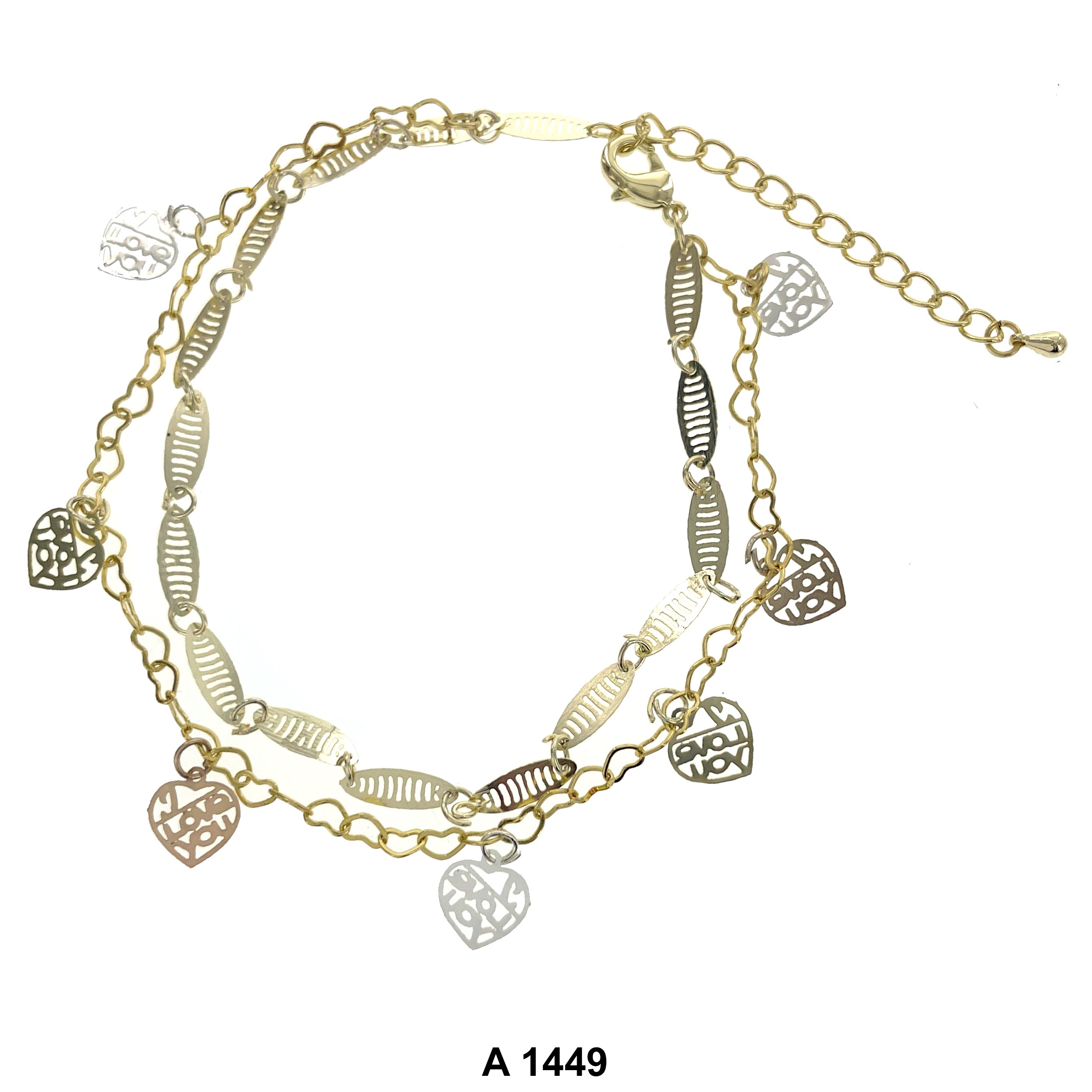 Heart Charm Anklet A 1449