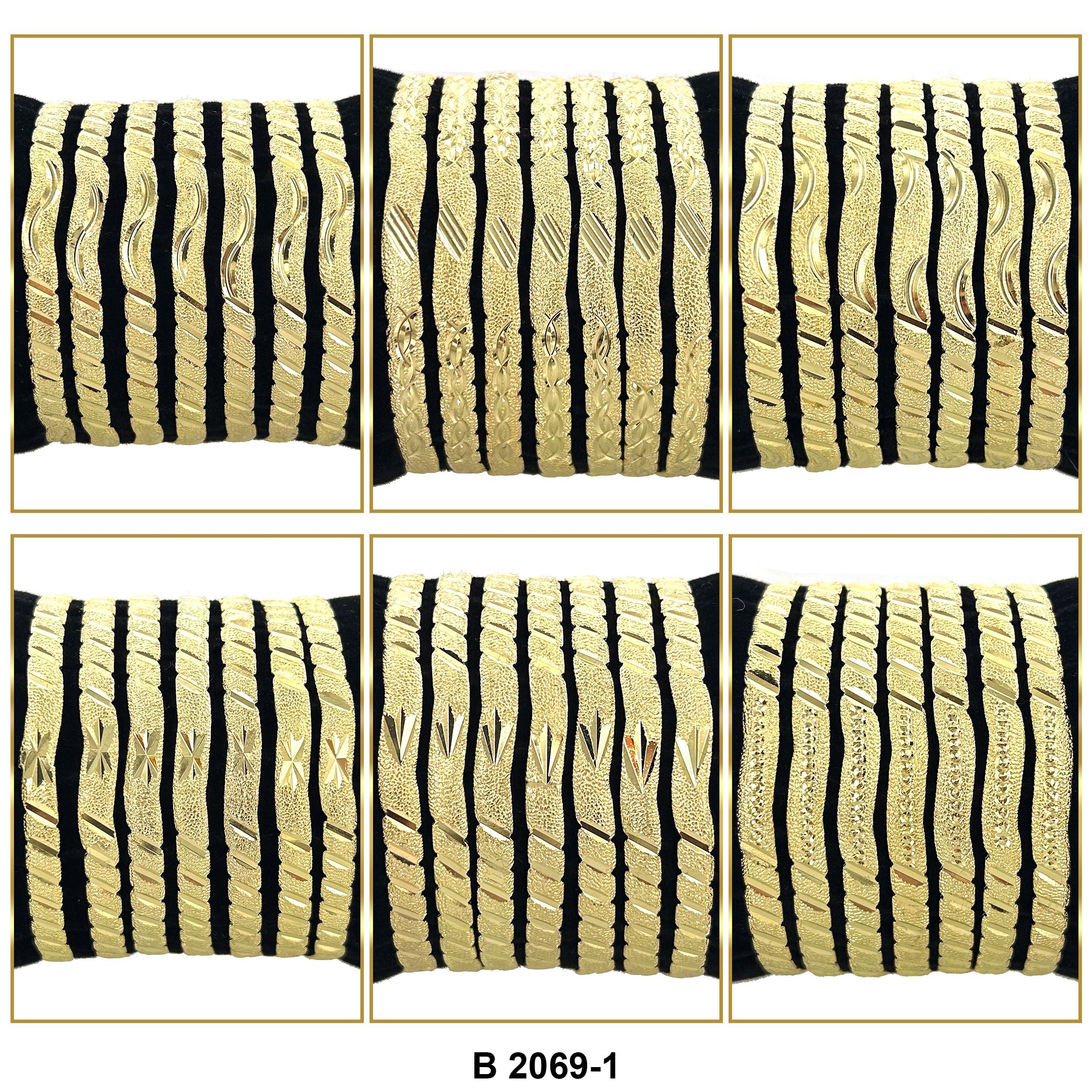 6 MM Wave Bangles B 2069-1