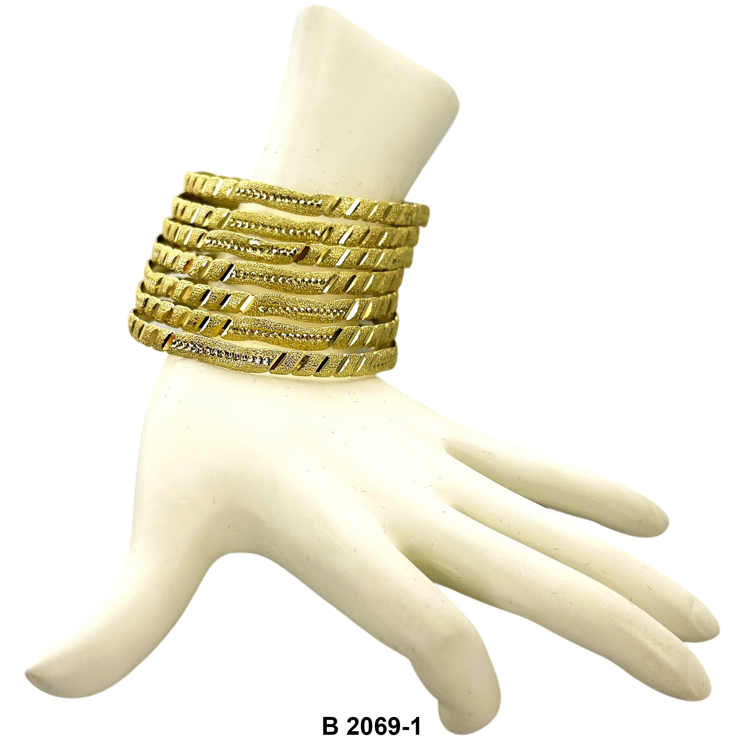6 MM Wave Bangles B 2069-1