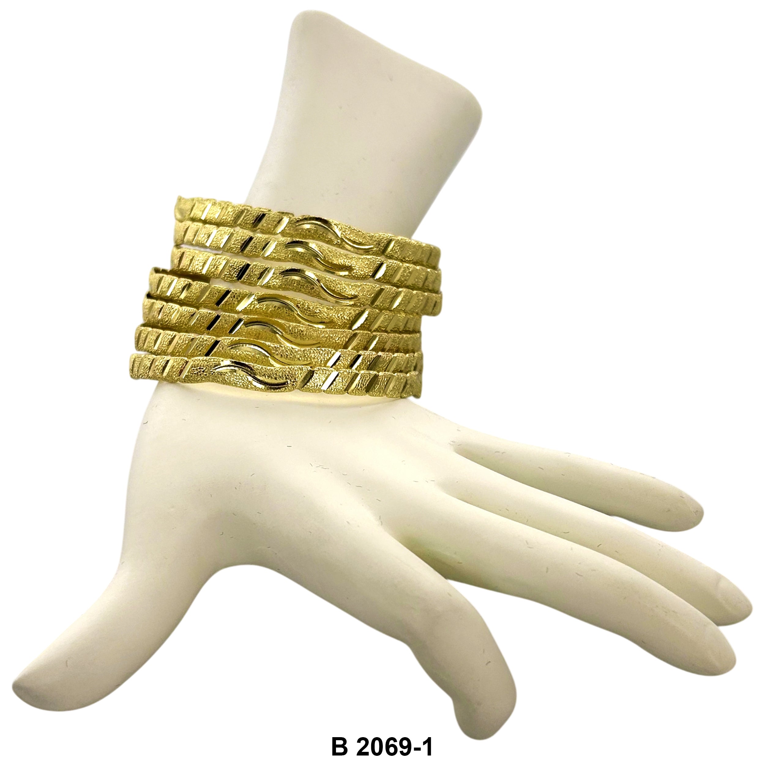 6 MM Wave Bangles B 2069-1