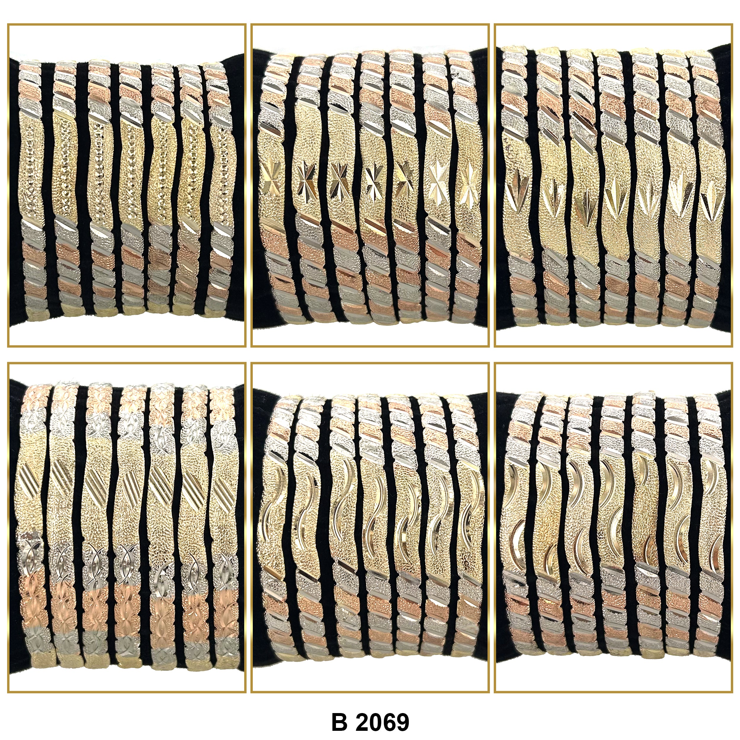 6 MM Wave Bangles B 2069