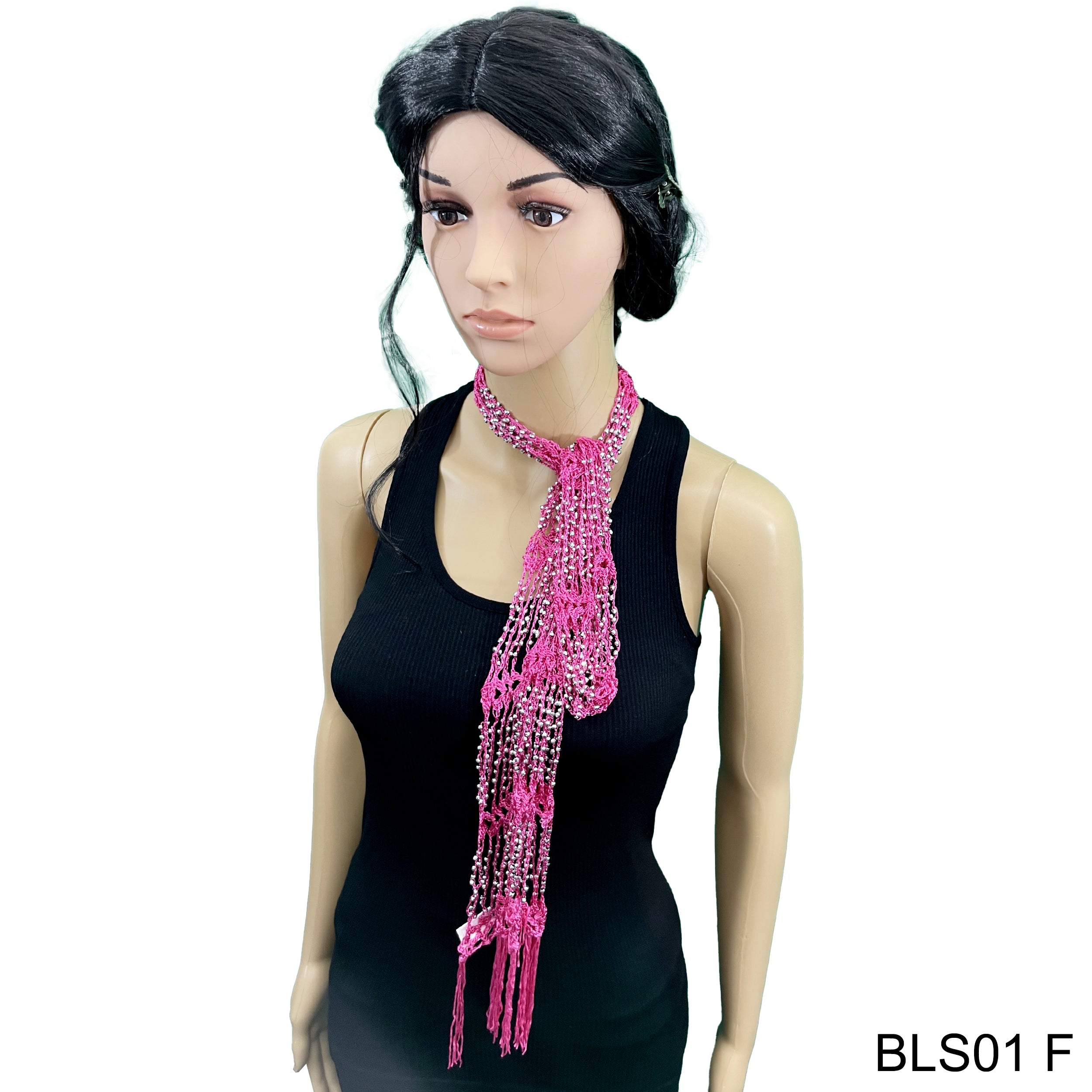 Net Fringed Summer Scarf / Belt BLS01 F