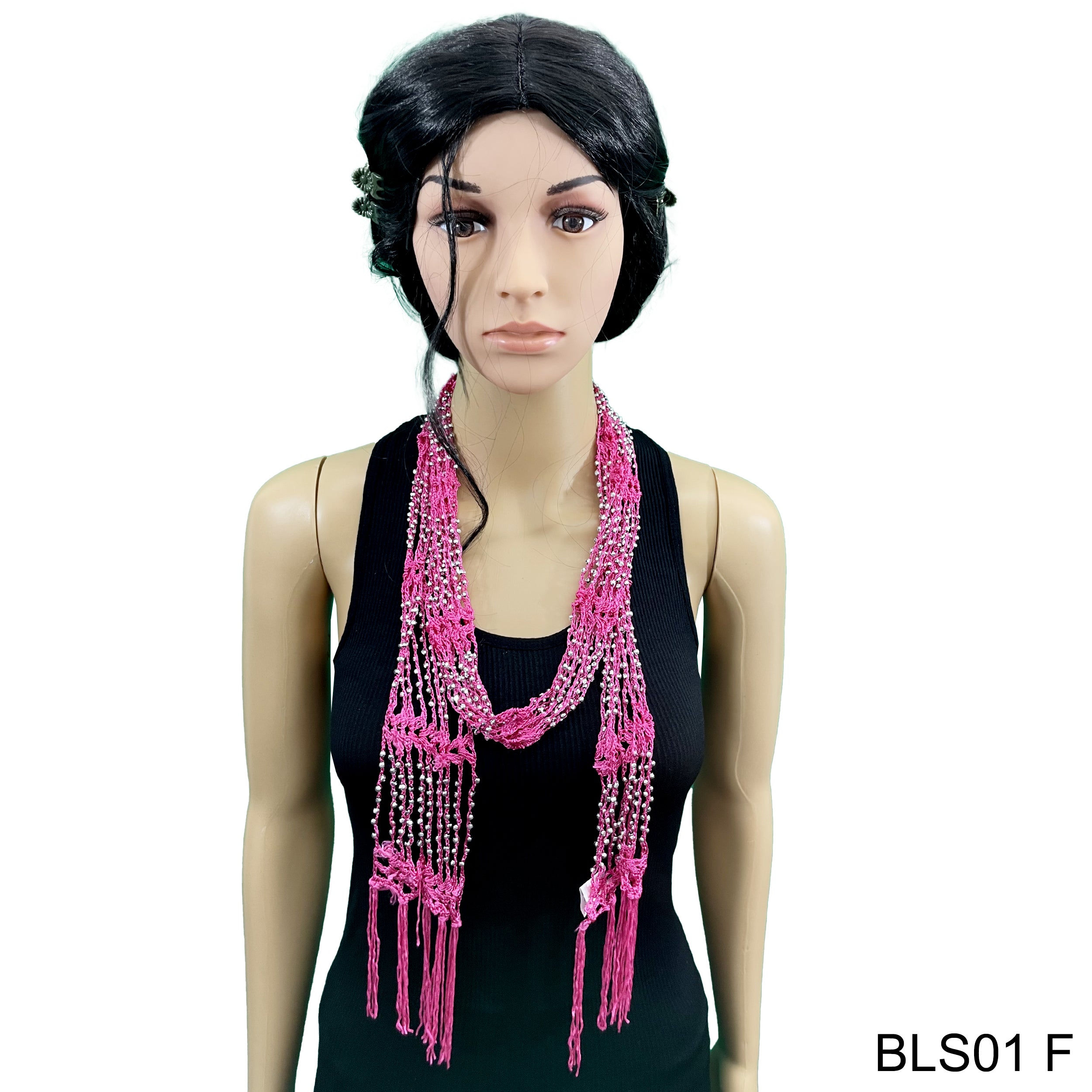 Net Fringed Summer Scarf / Belt BLS01 F