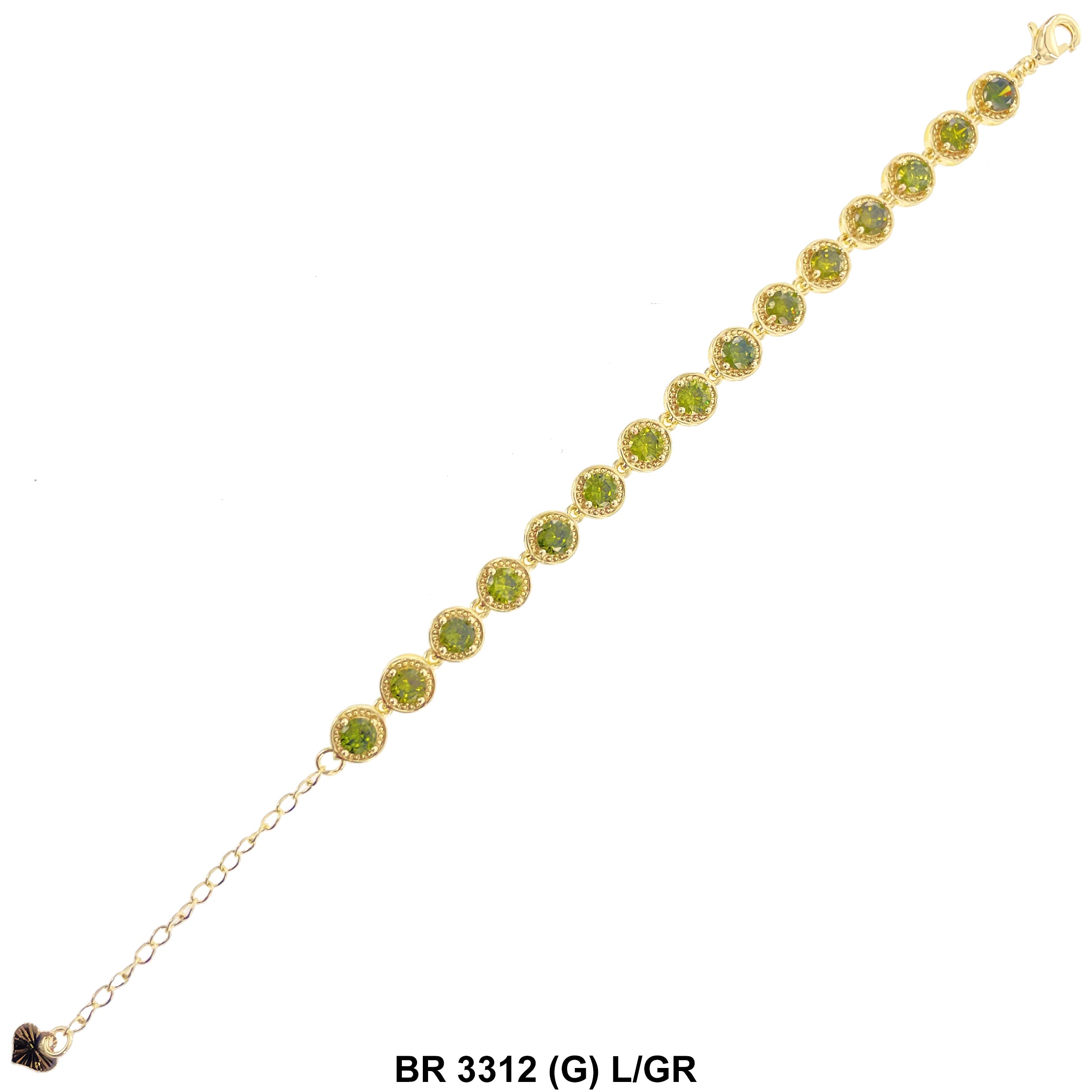 Cubic Zirconia Tennis Bracelet BR 3312 (G) L/GR
