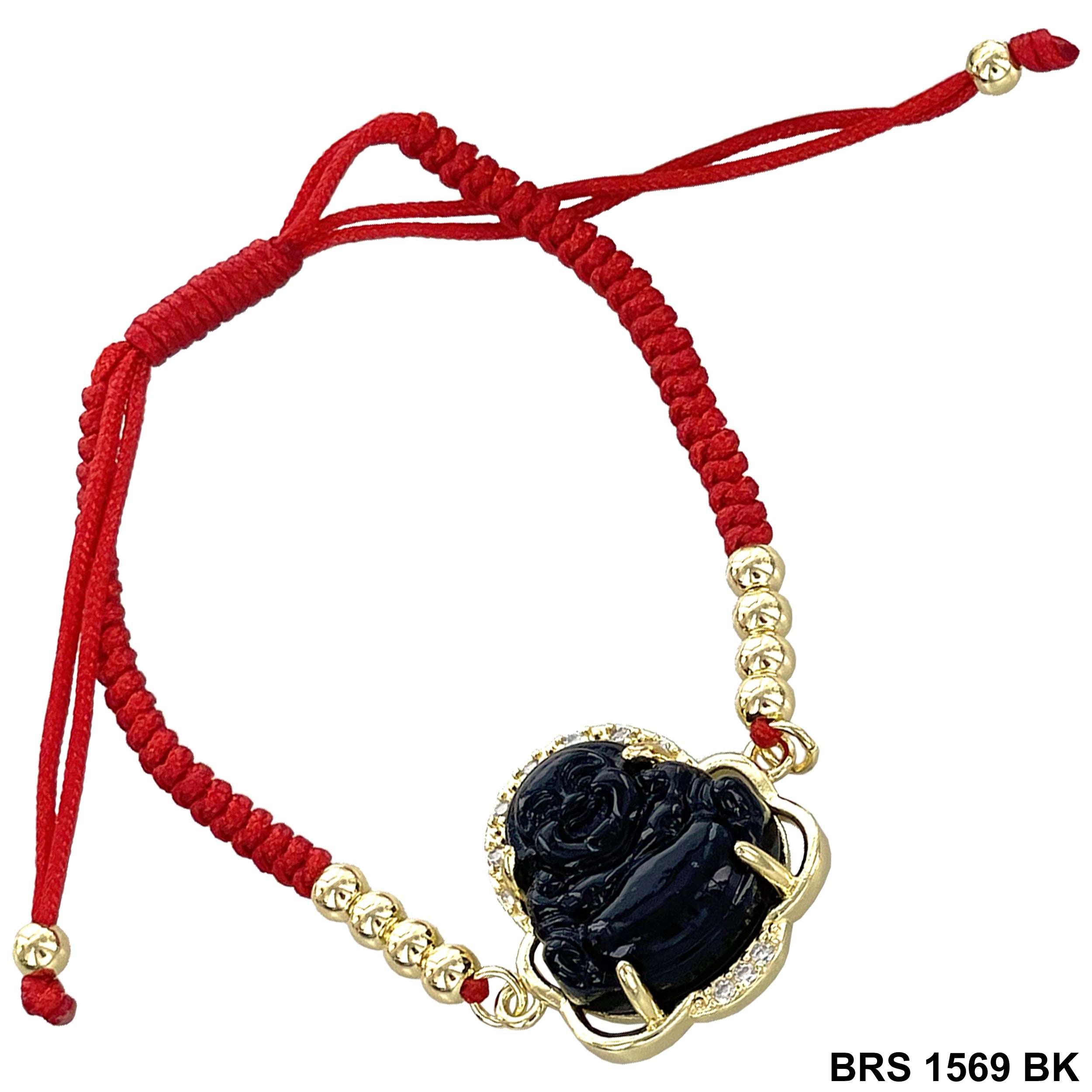 Pulsera Ajustable de Hilo Laughing Buddha BRS 1569 W