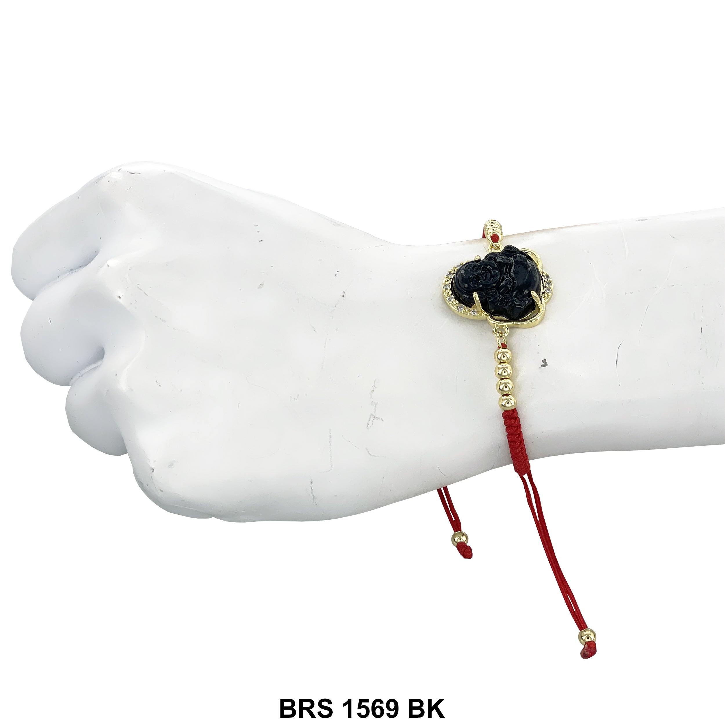 Pulsera Ajustable de Hilo Laughing Buddha BRS 1569 W